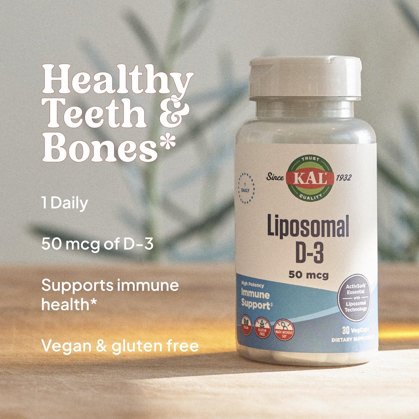 KAL Liposomal Vitamin D3 50 mcg Capsules, 30 Capsules