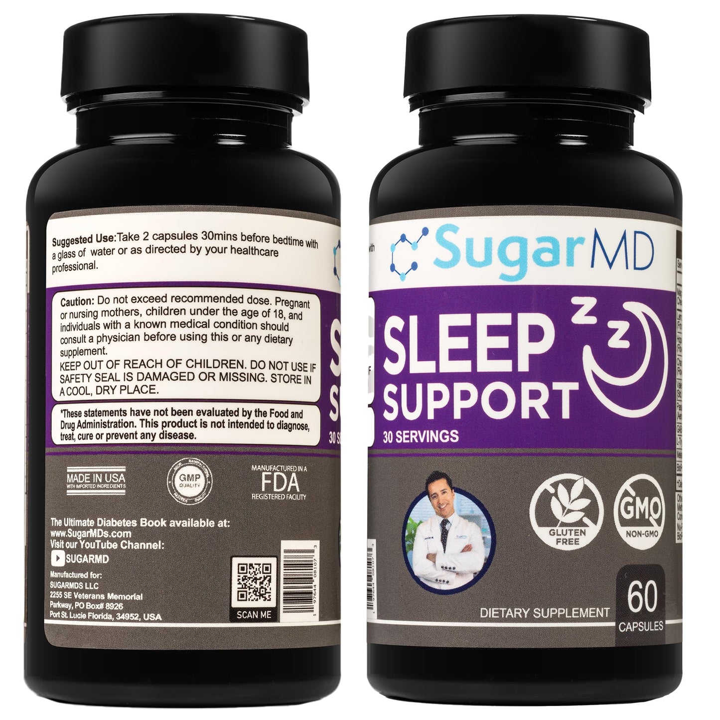 SugarMD Sleep Support Supplement Capsule, 60 Capsules