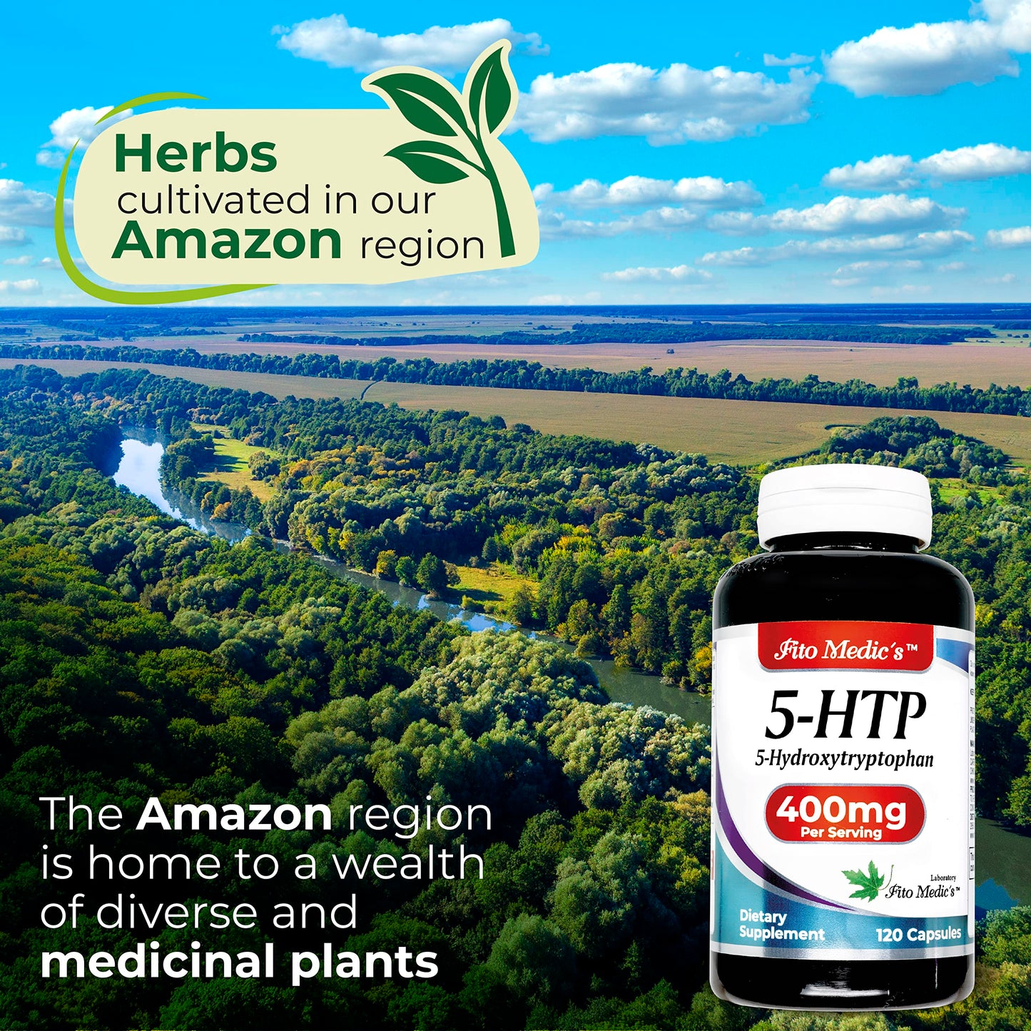 FITO MEDIC'S 5-HTP Supplement 400 mg Capsule 120 Count