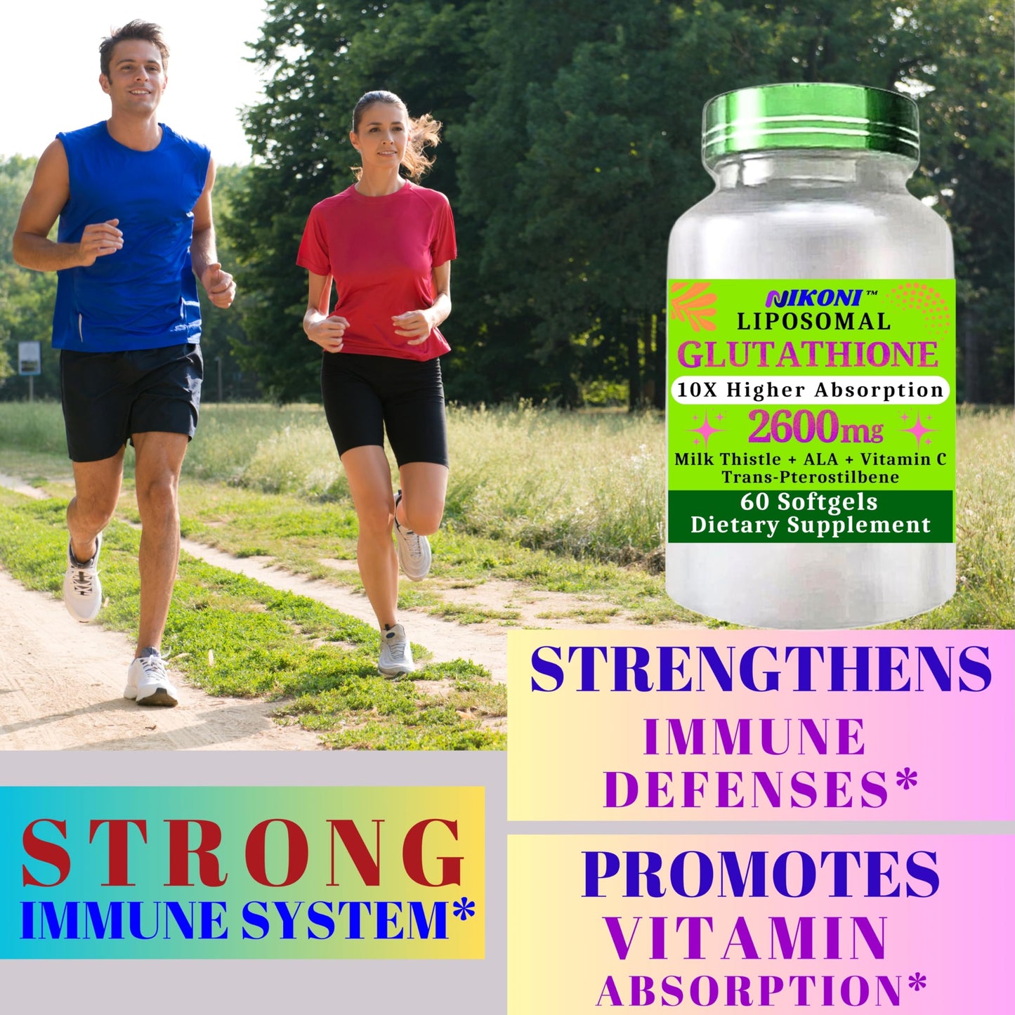 Nikoni Liposomal Glutathione 2600 mg Softgels 240