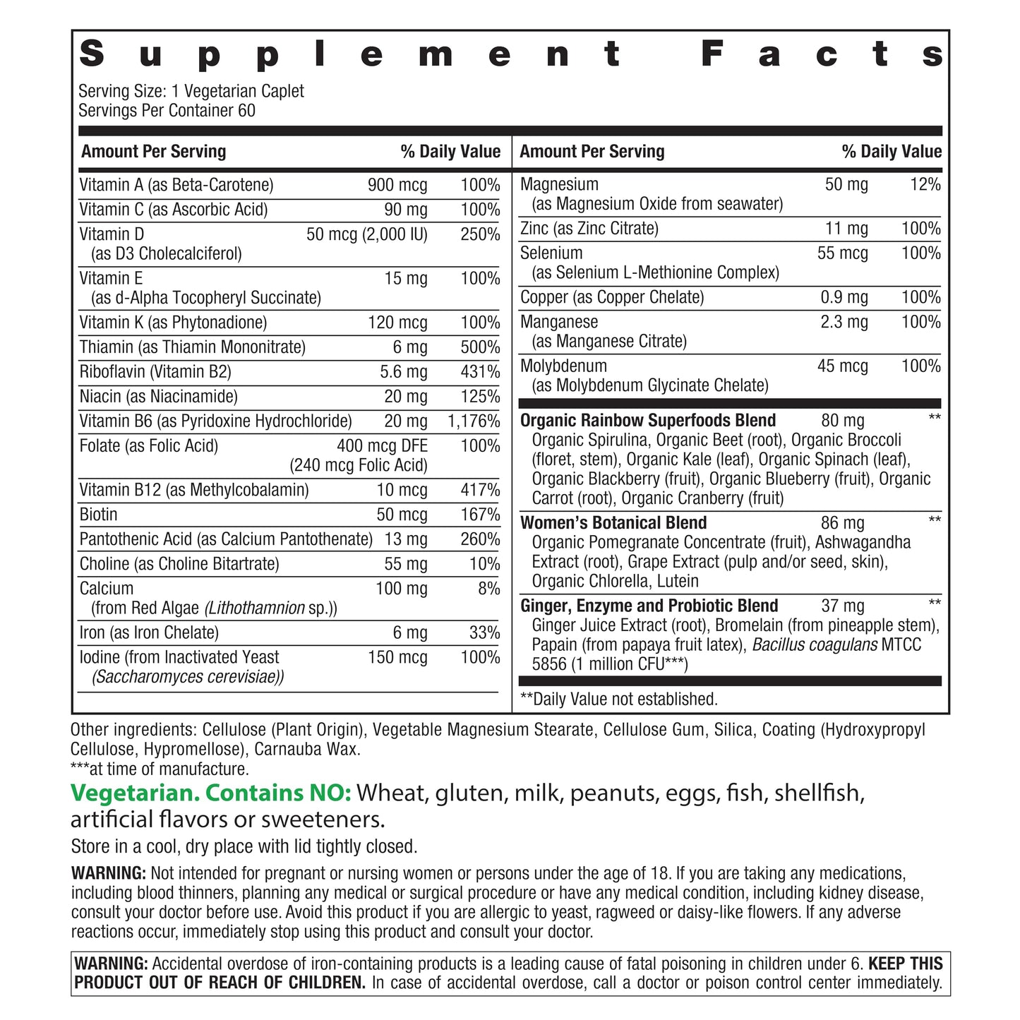 Rainbow Light Women's Multivitamin One+ 60 Tablets
