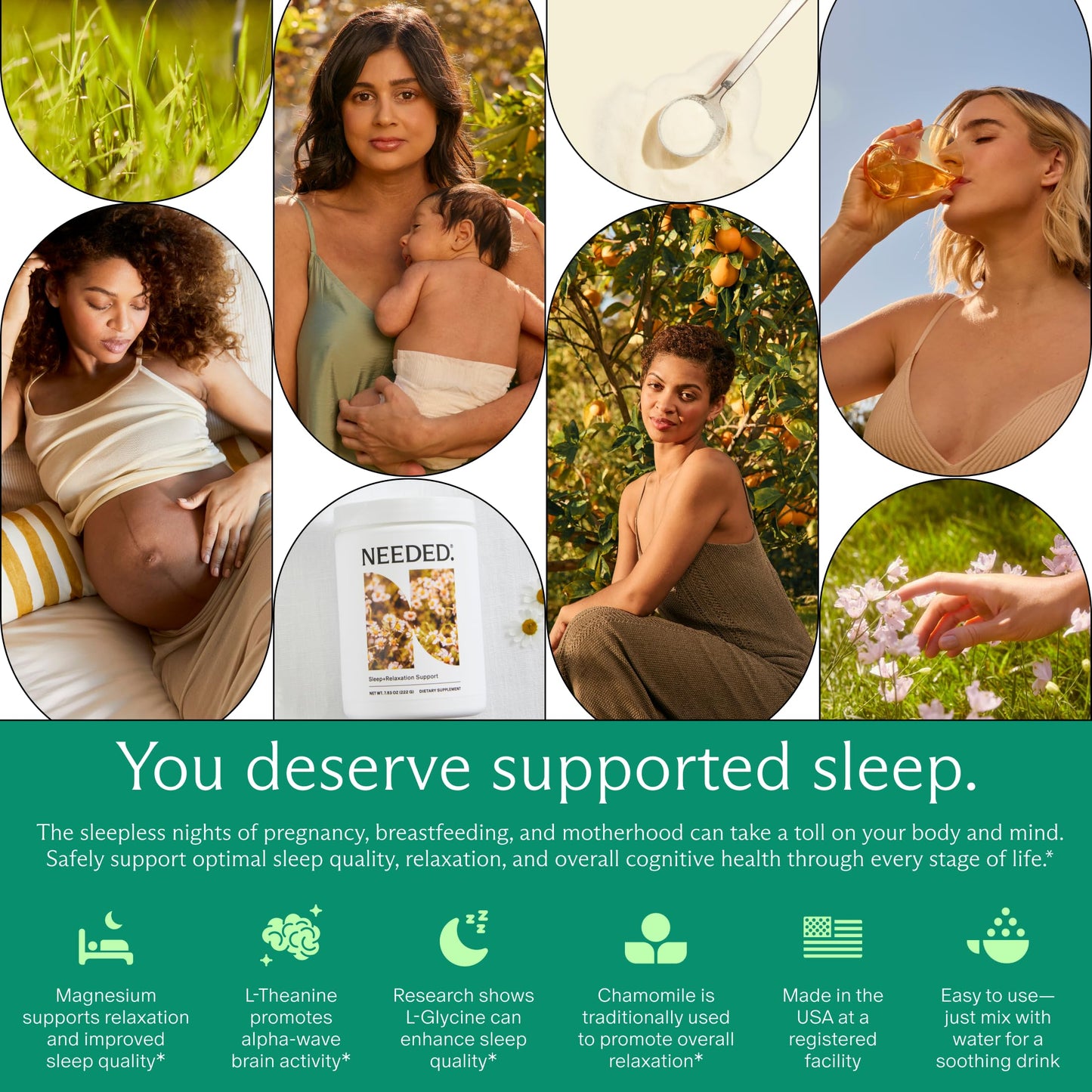 Needed. Sleep and Relaxation Support Chamomile & Magnesium Powder, 7.83 oz