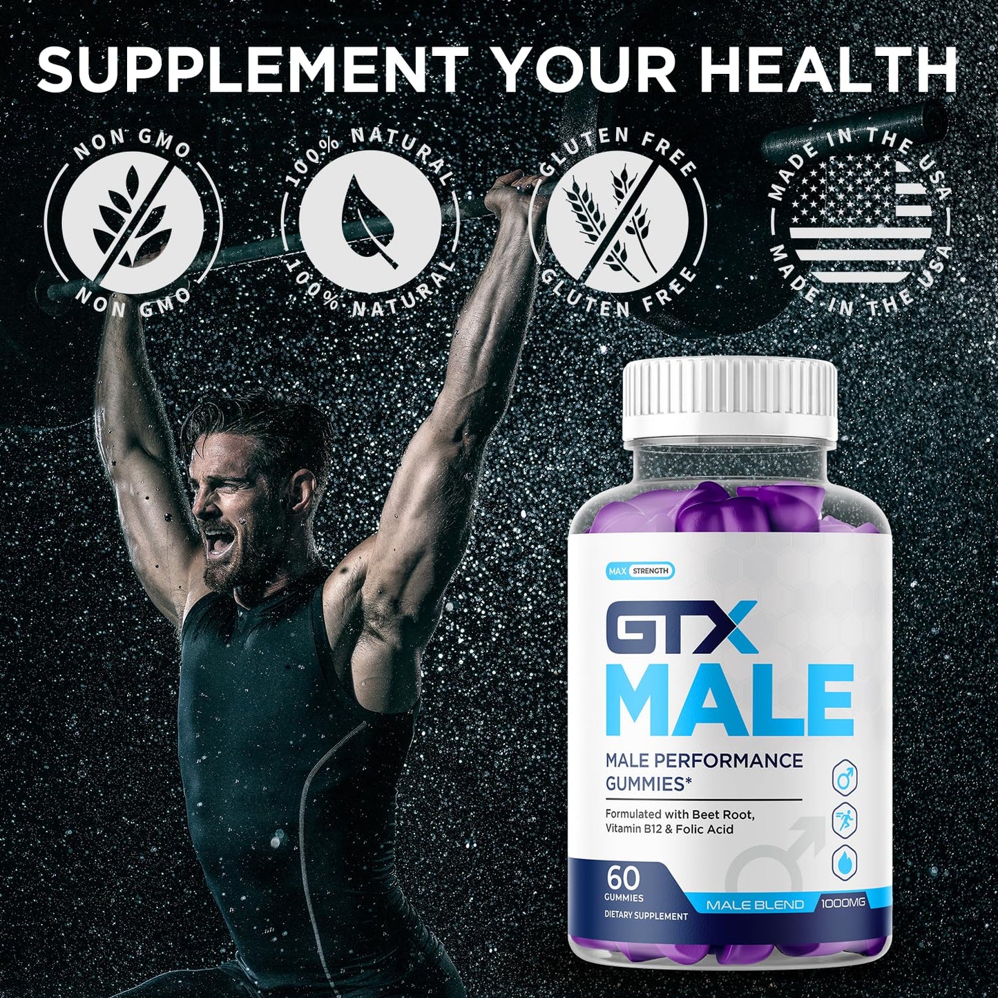 Flex University GTX Male Gummies Chewable 60 Count