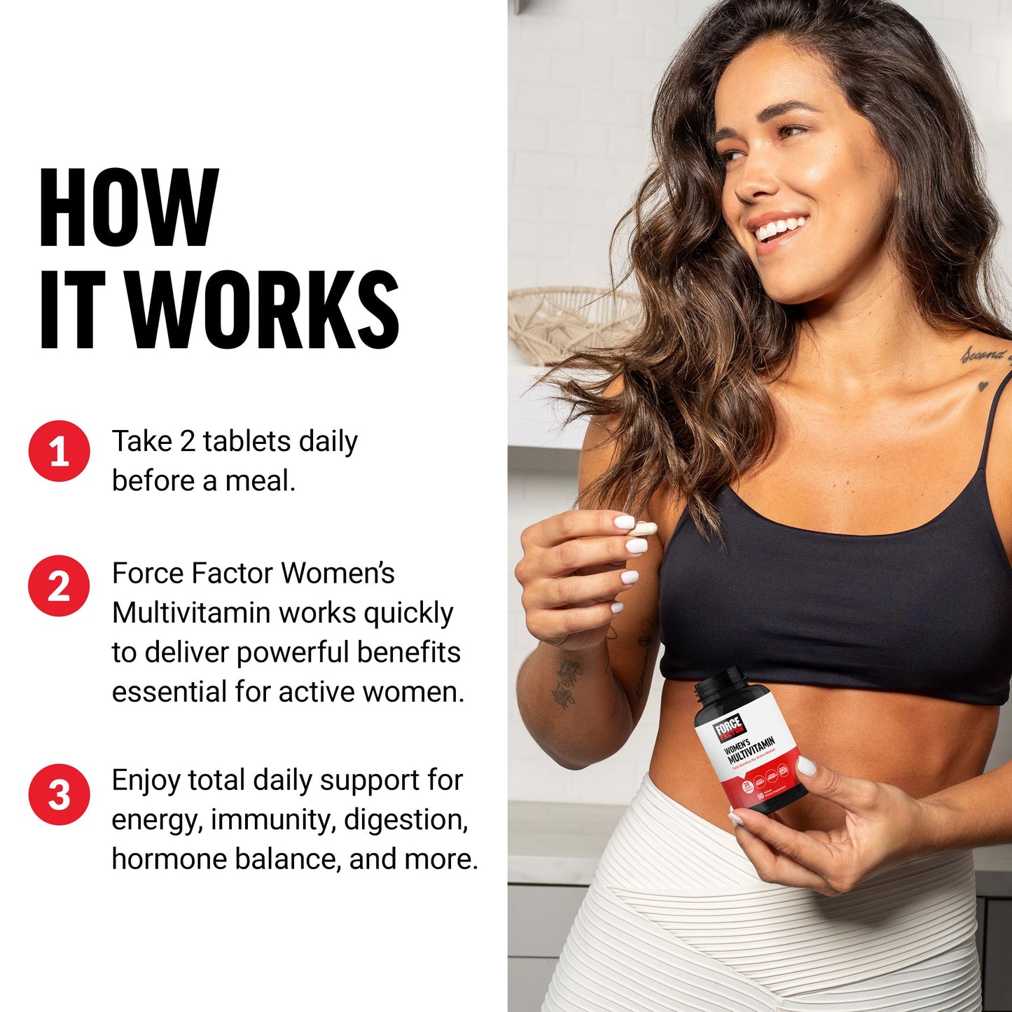 Force Factor Women's Multivitamin with 20 Vitamins & Minerals Tablet 60 Count