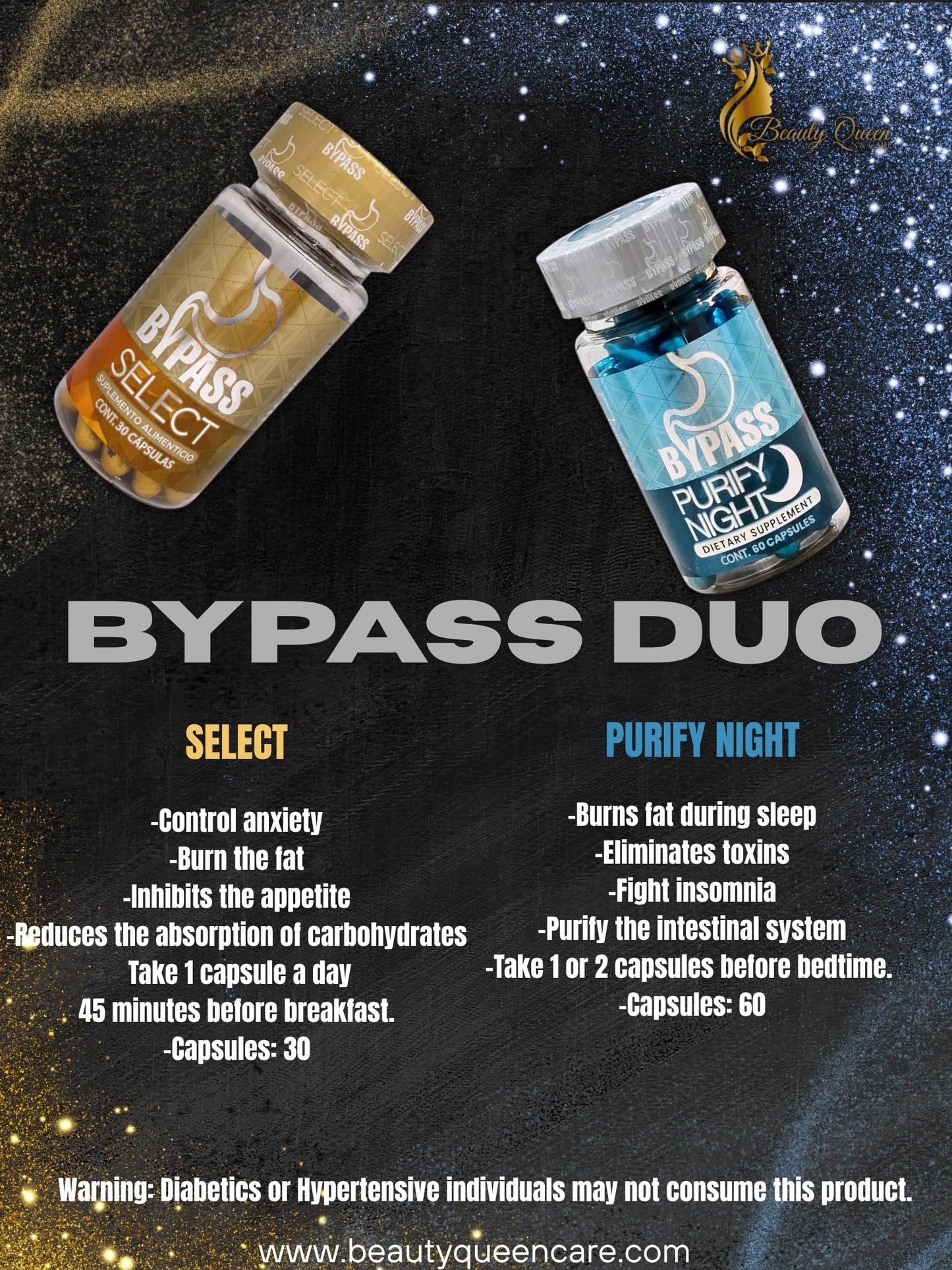 GENERIC Bypass Duo Select & PURIFY - Quemá grasa de día y de Noche Capsules, 90