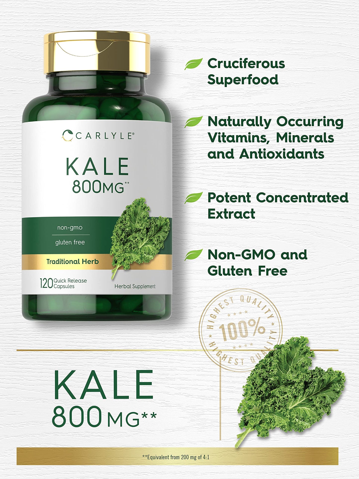 Carlyle Kale Supplement Capsule 120 Count