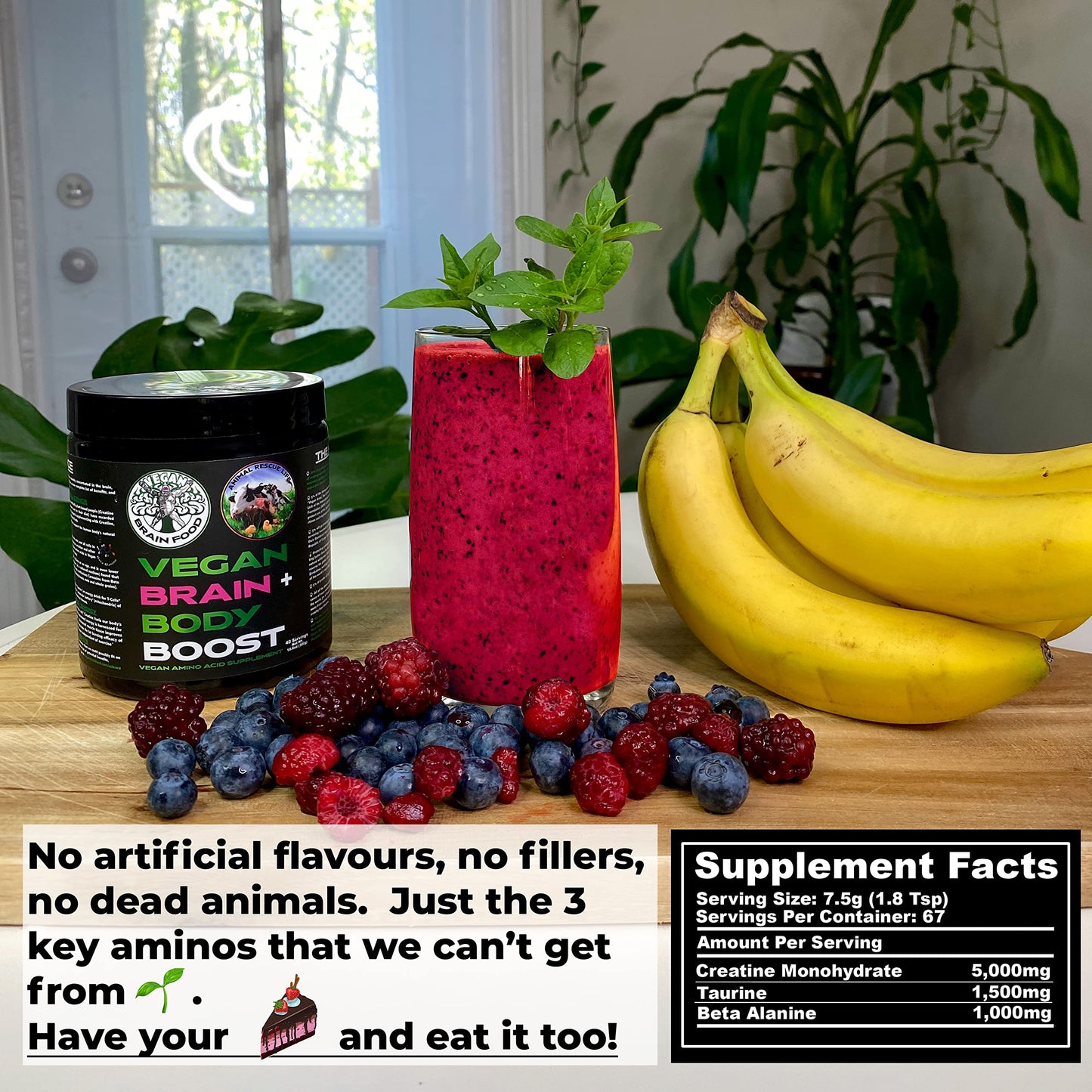Vegan Brain Food Vegan Brain & Body Boost Powder 17.7