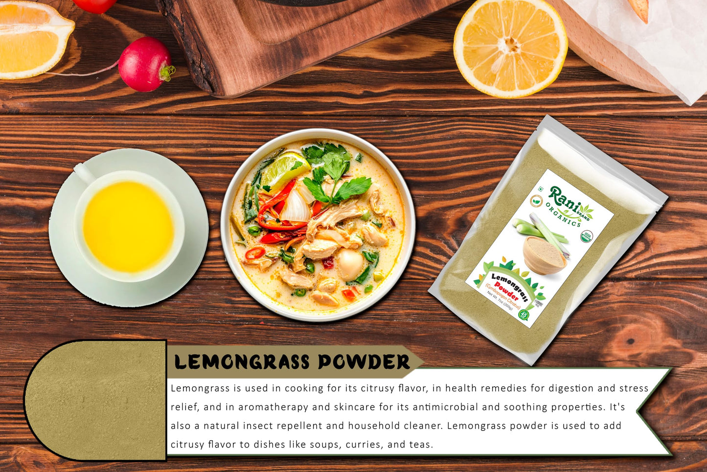 Rani Brand Authentic Indian Products Lemongrass Powder 7 oz