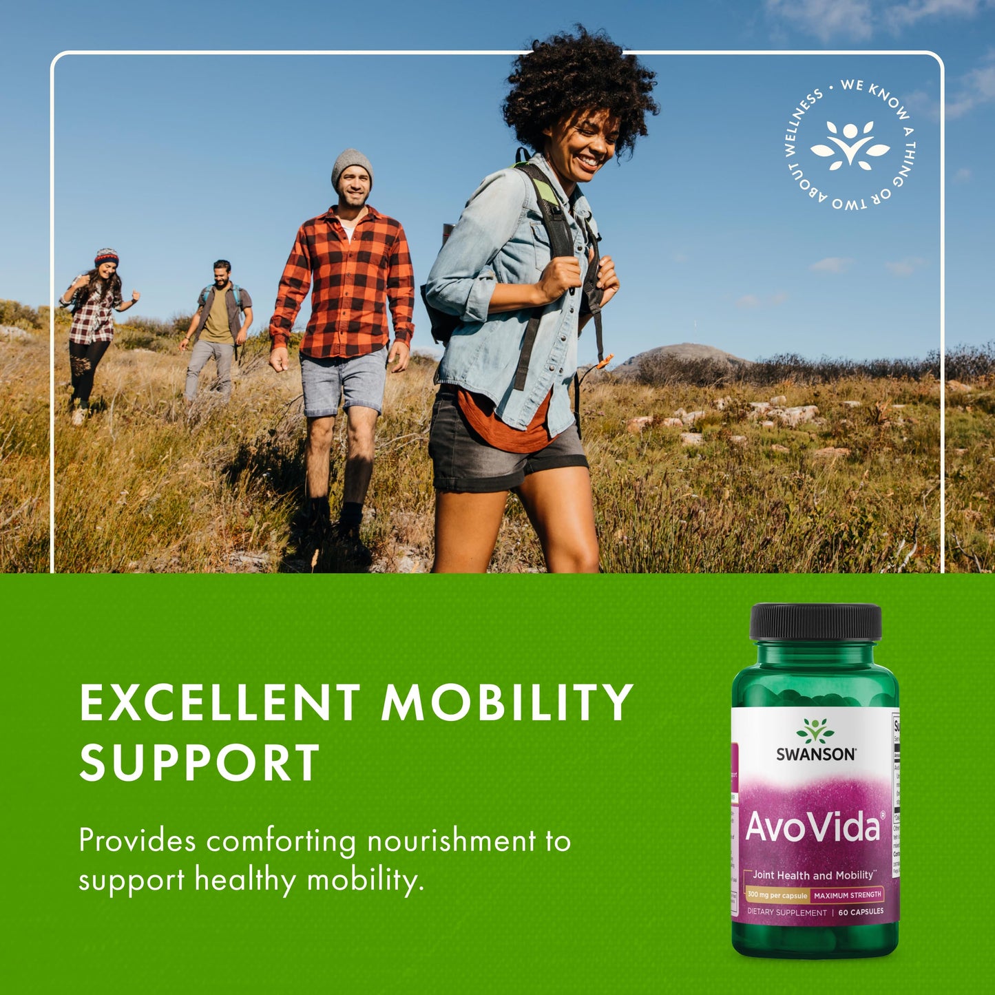 Swanson AvoVida Avocado Soybean Unsaponifiables Joint Health Capsules, 60 Count