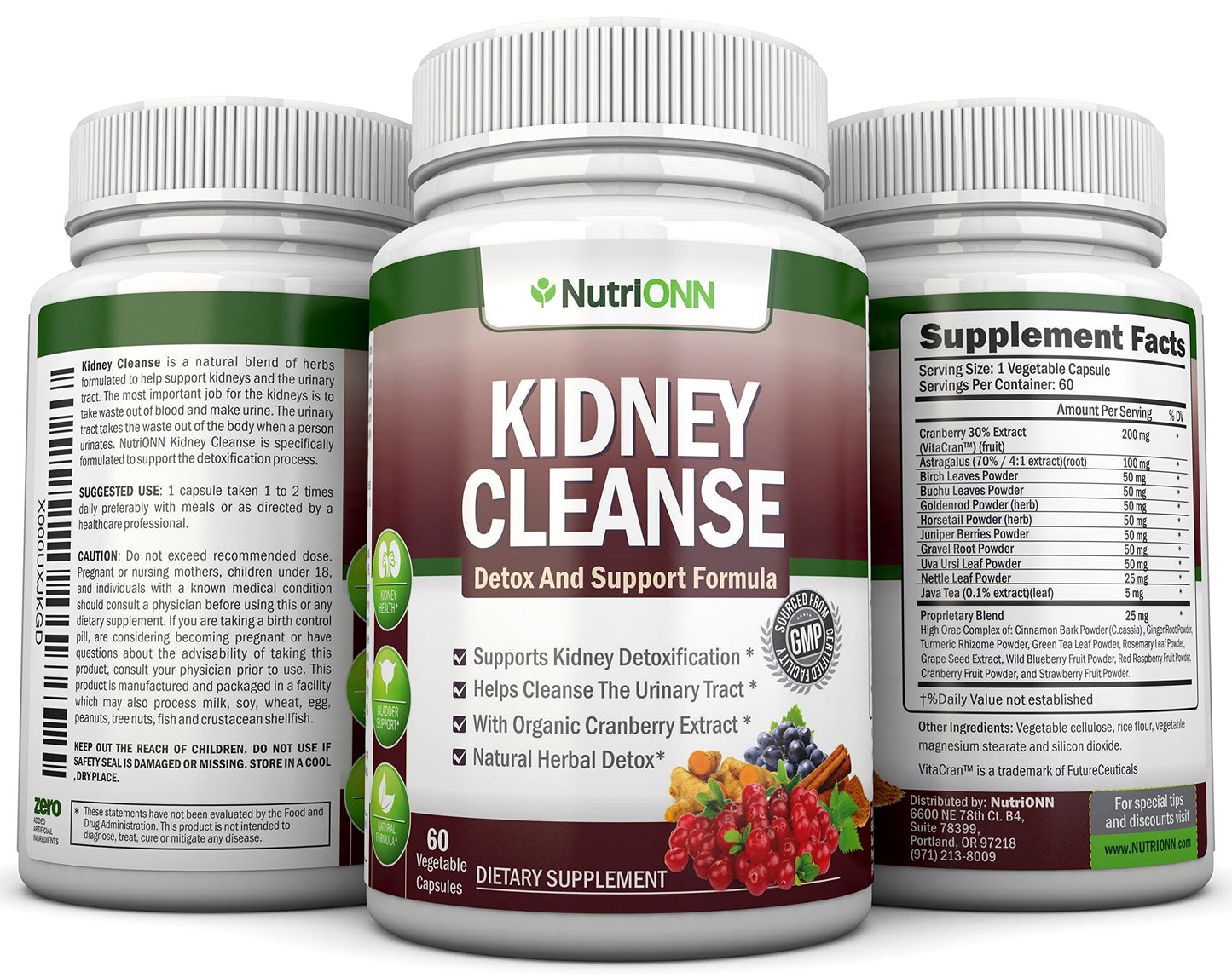 NutriONN Kidney Cleanse Capsules 60 Count