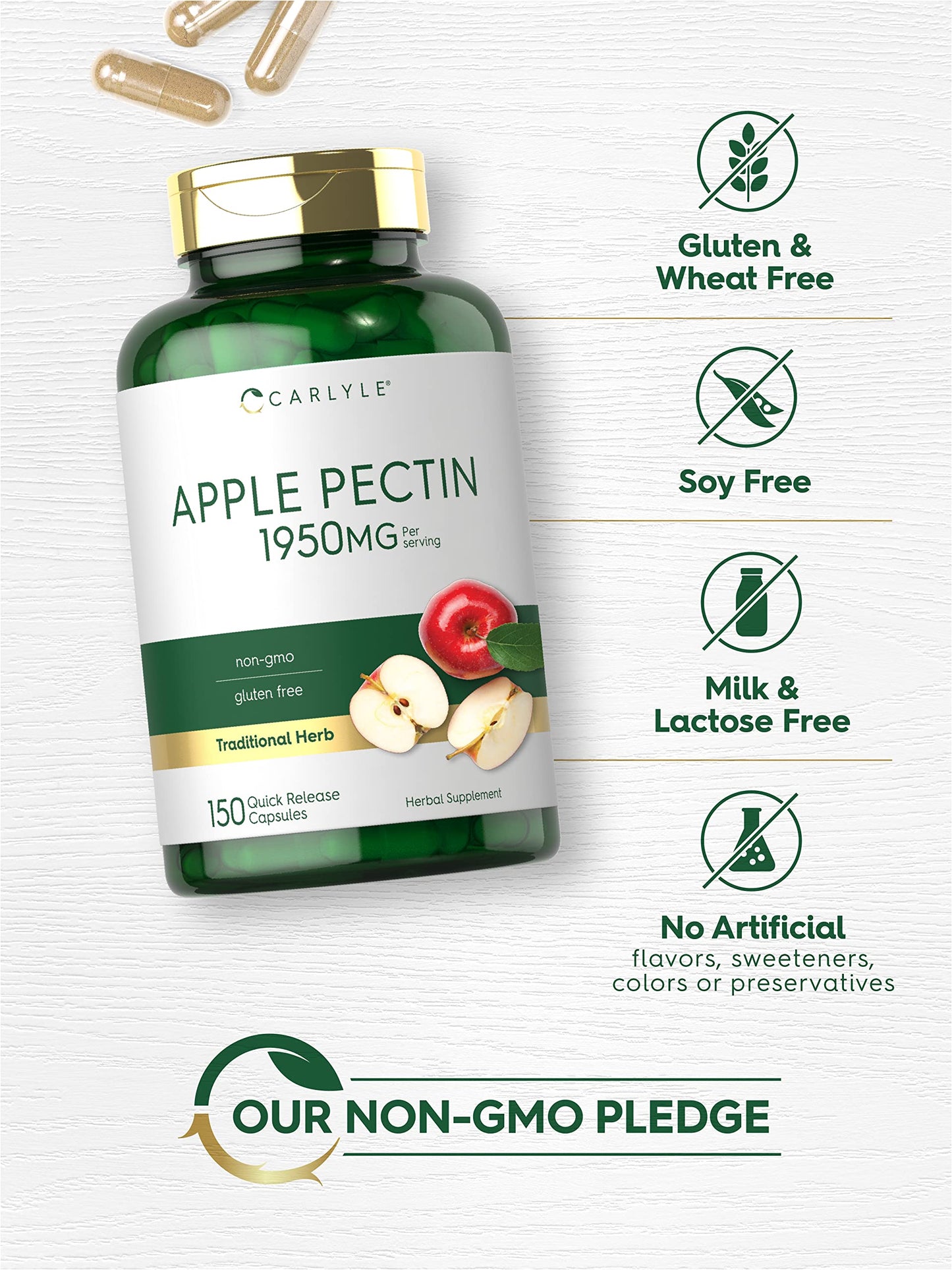 Carlyle Apple Pectin Capsules 150 Count