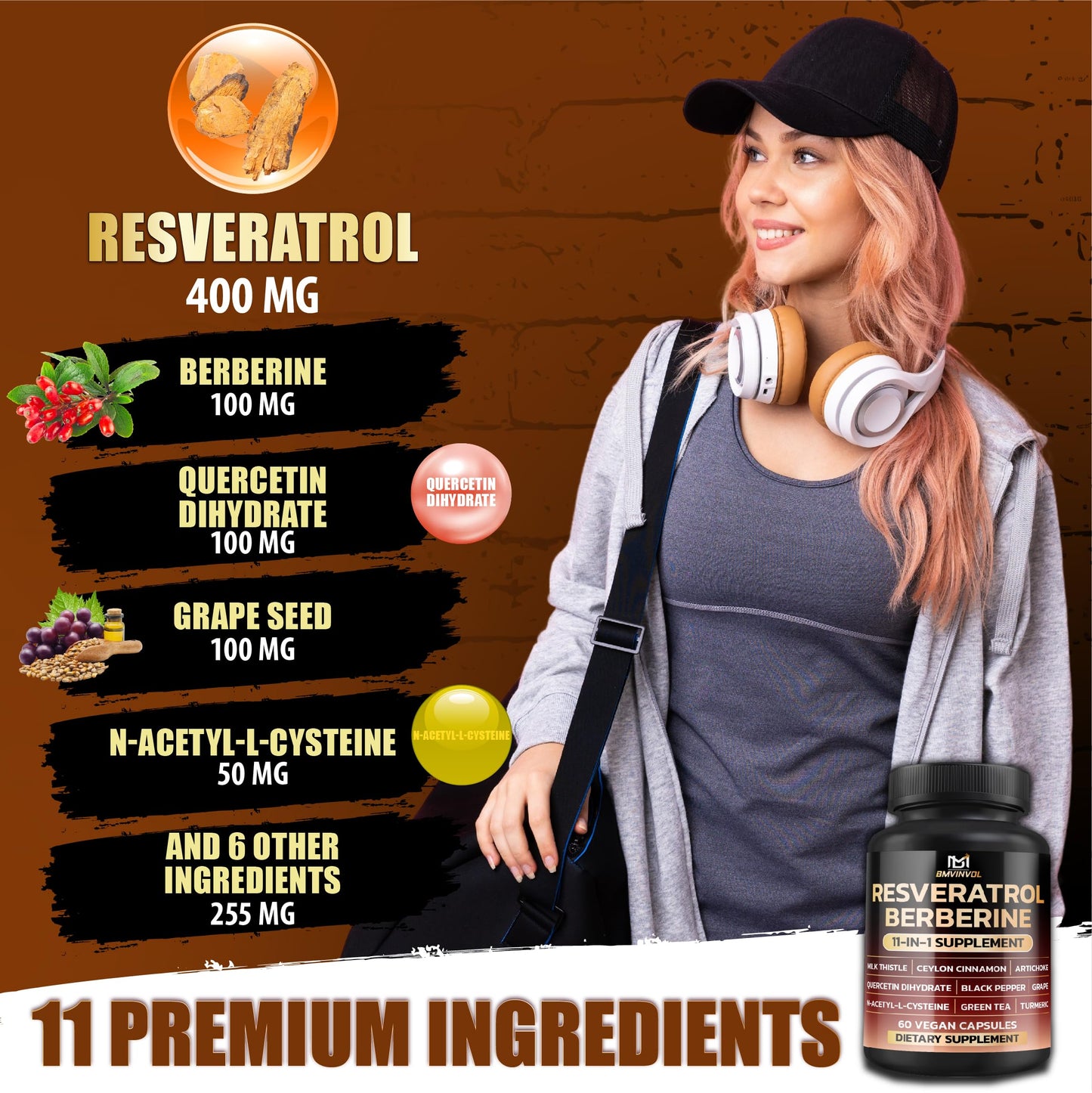 BMVINVOL Resveratrol Supplement Capsule, 60 Capsules