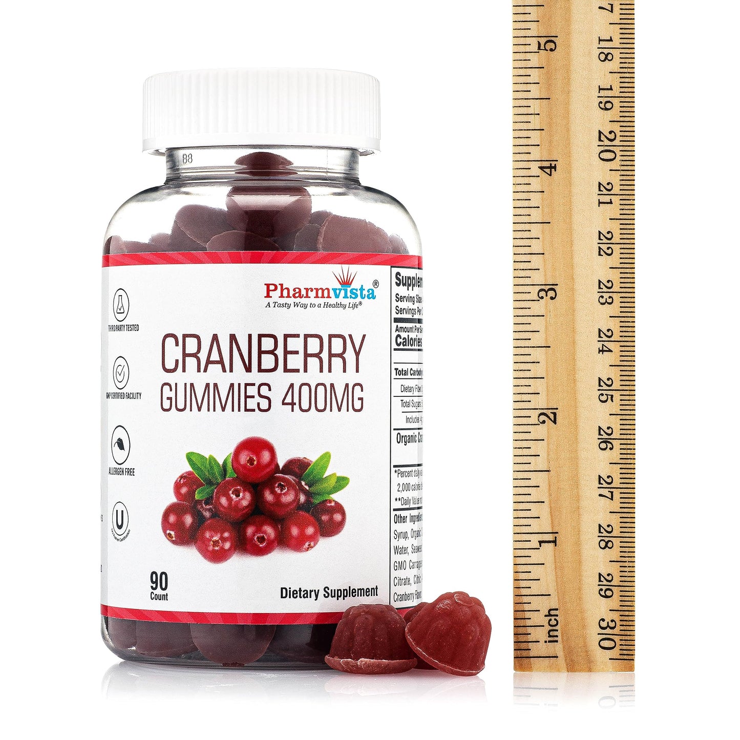 Pharmvista Cranberry Gummies for Kids & Adults 90 Count