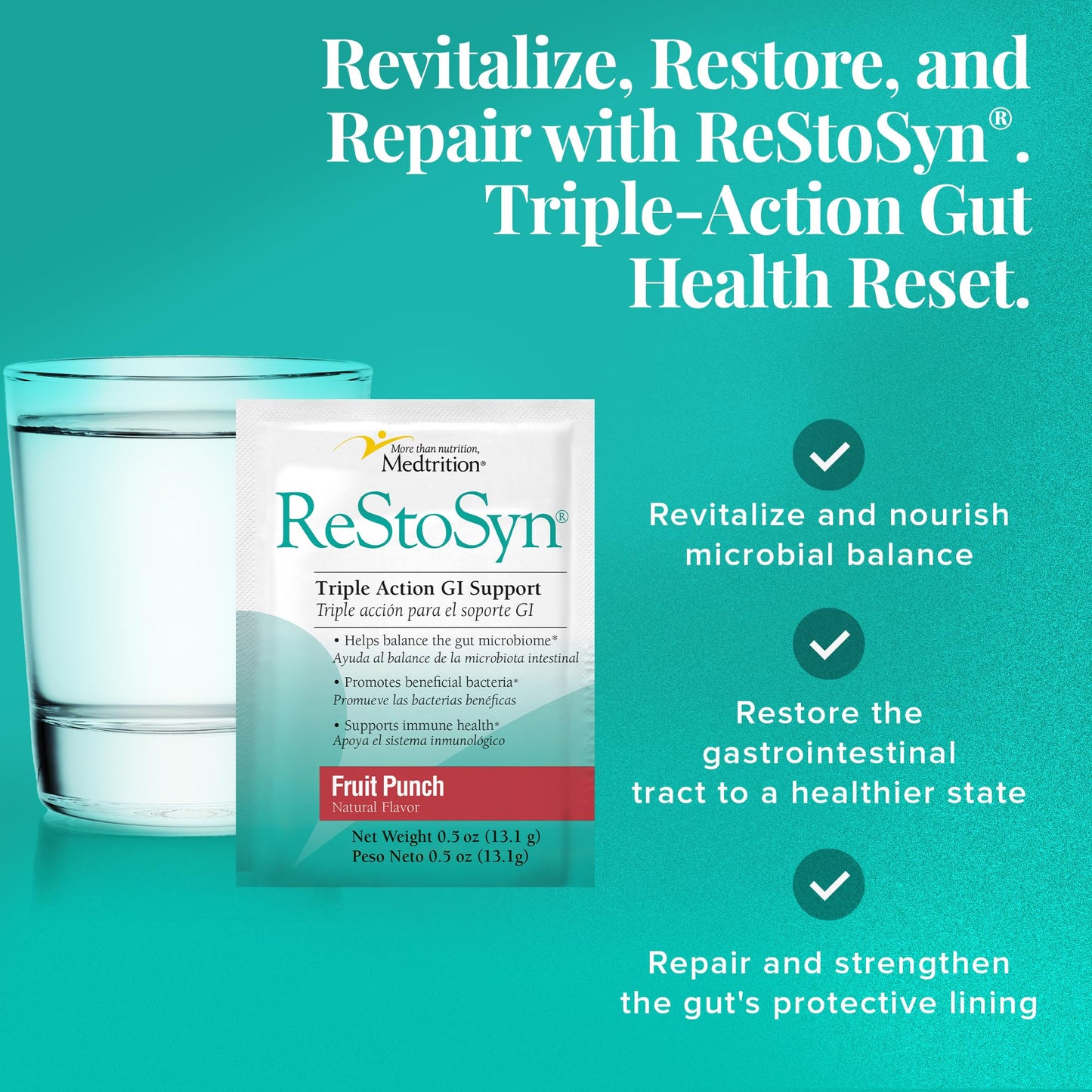 Medtrition ReStoSyn® Triple Action Gut Health Supplement Powder 25