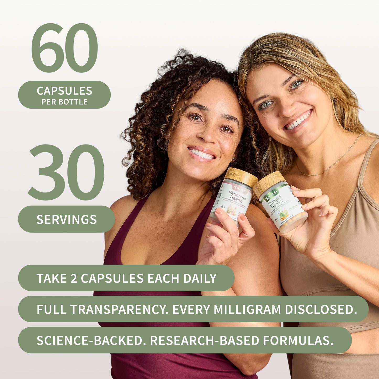 Snap Supplements Perimeno & Thyroid Health Bundle, 120 Capsules