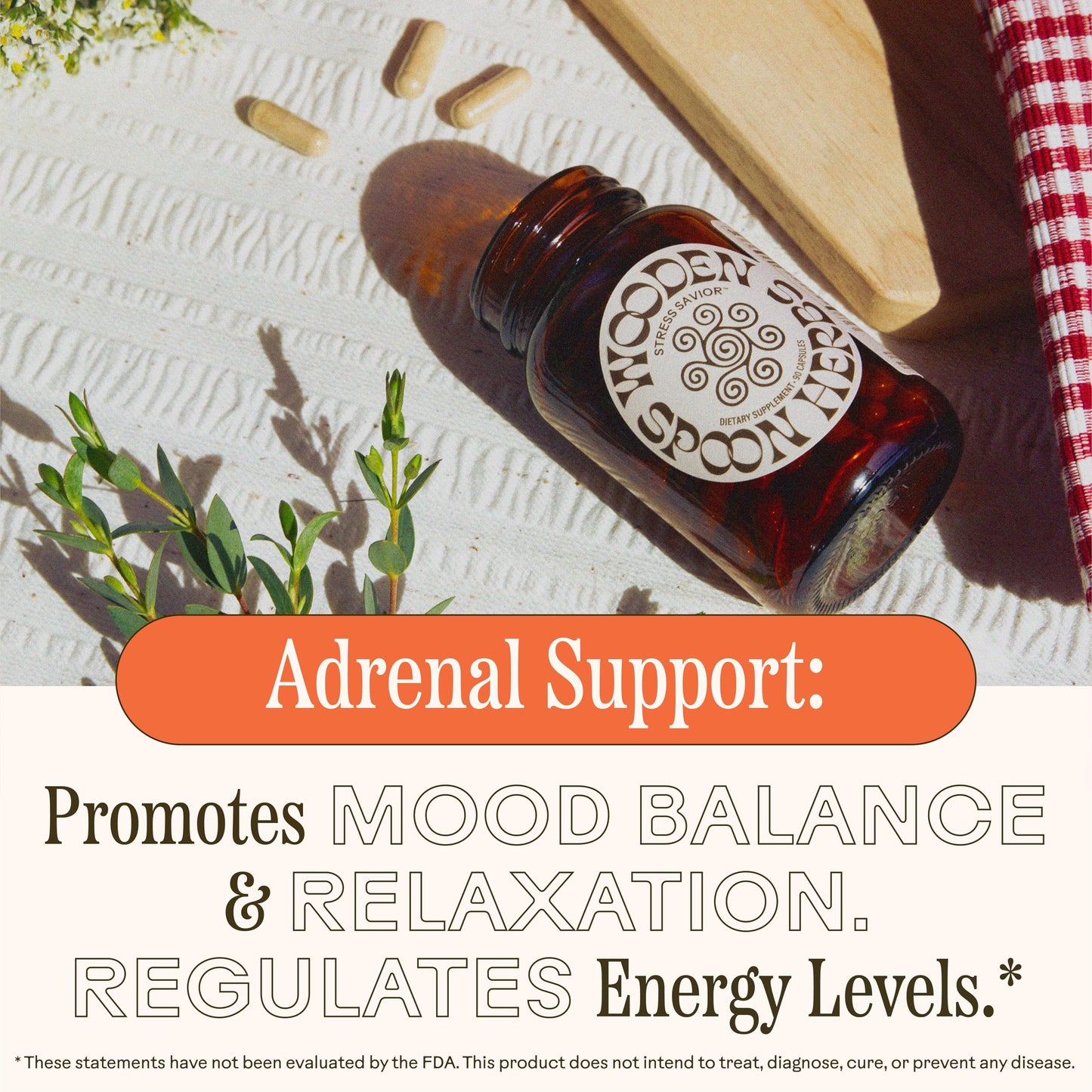 Wooden Spoon Herbs Stress Savior Capsule 90 Count