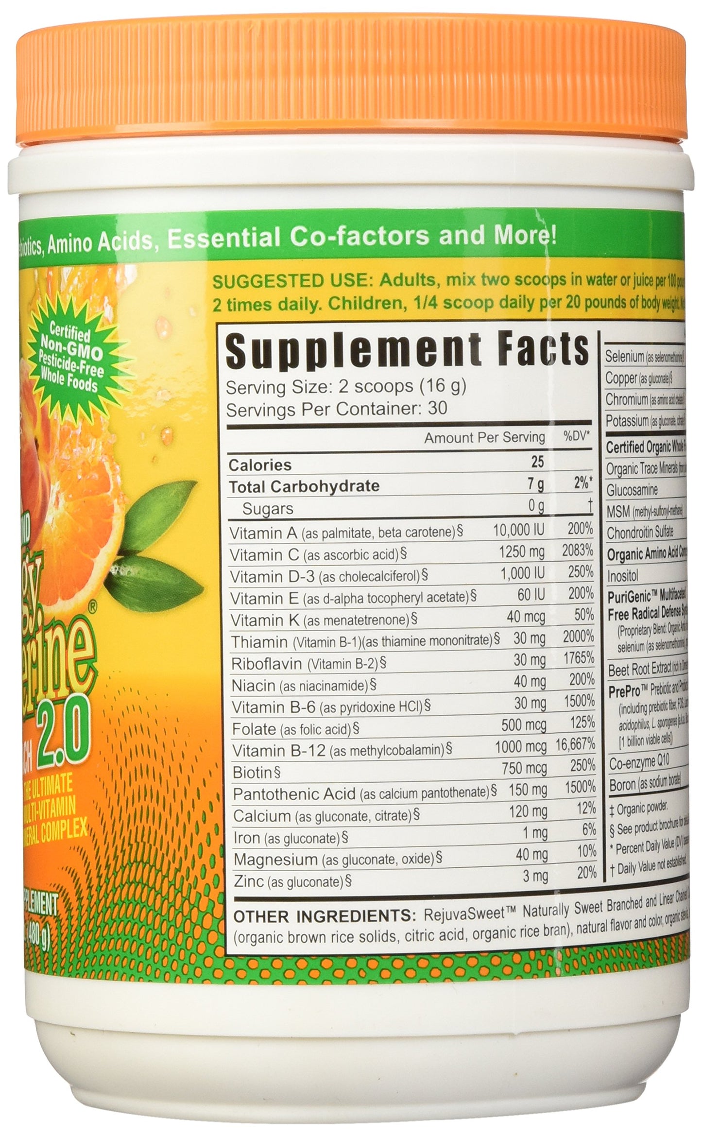 Youngevity Beyond Tangy Tangerine 2.0 Citrus Peach Fusion Powder 16 Ounce