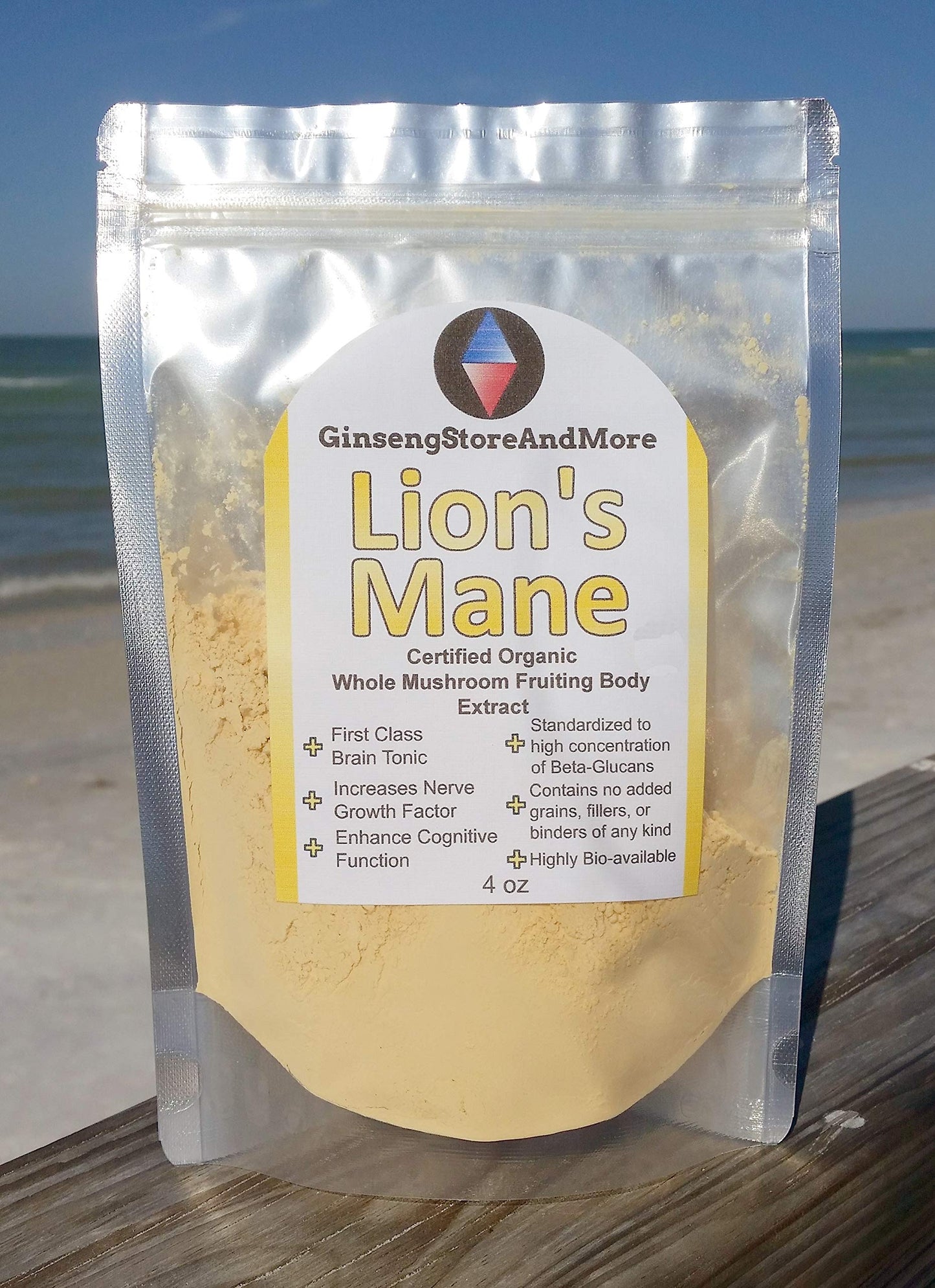 GinsengStoreAndMore Lion's Mane Mushroom Extract Powder, 4 oz