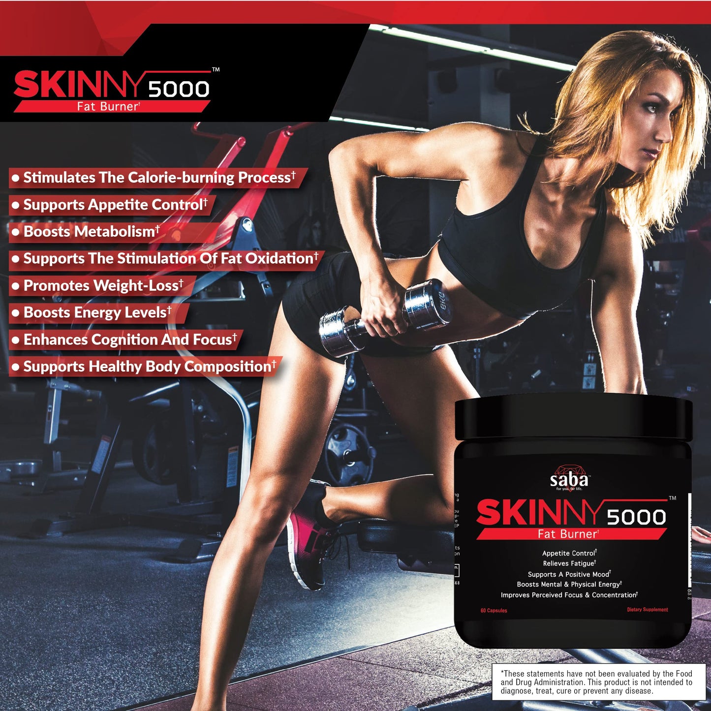 Saba Skinny 5000 Fat Loss Capsule, 60 Count