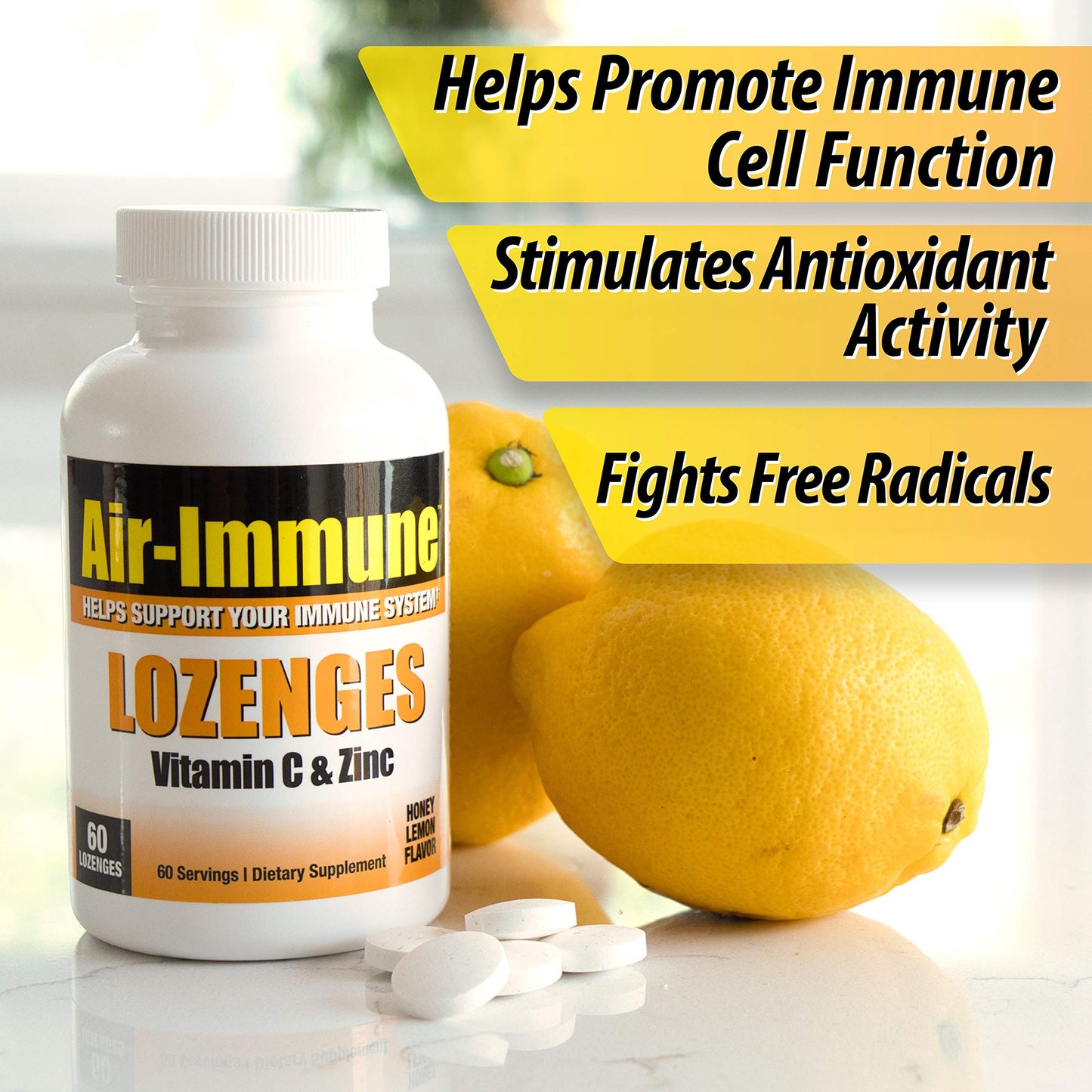 Air Immune Vitamin C and Zinc Tablets, 60 Count