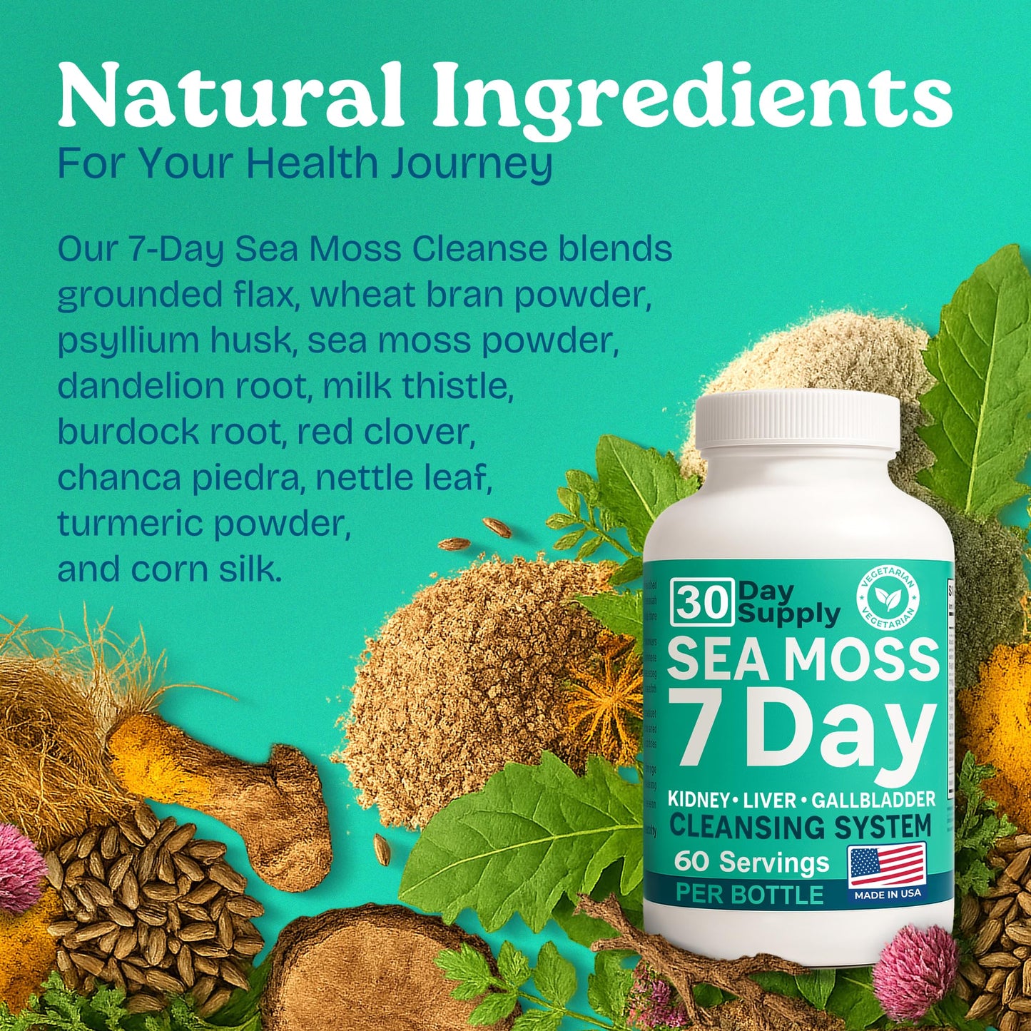 Atlantic Naturals Sea Moss Capsules, 180 Count