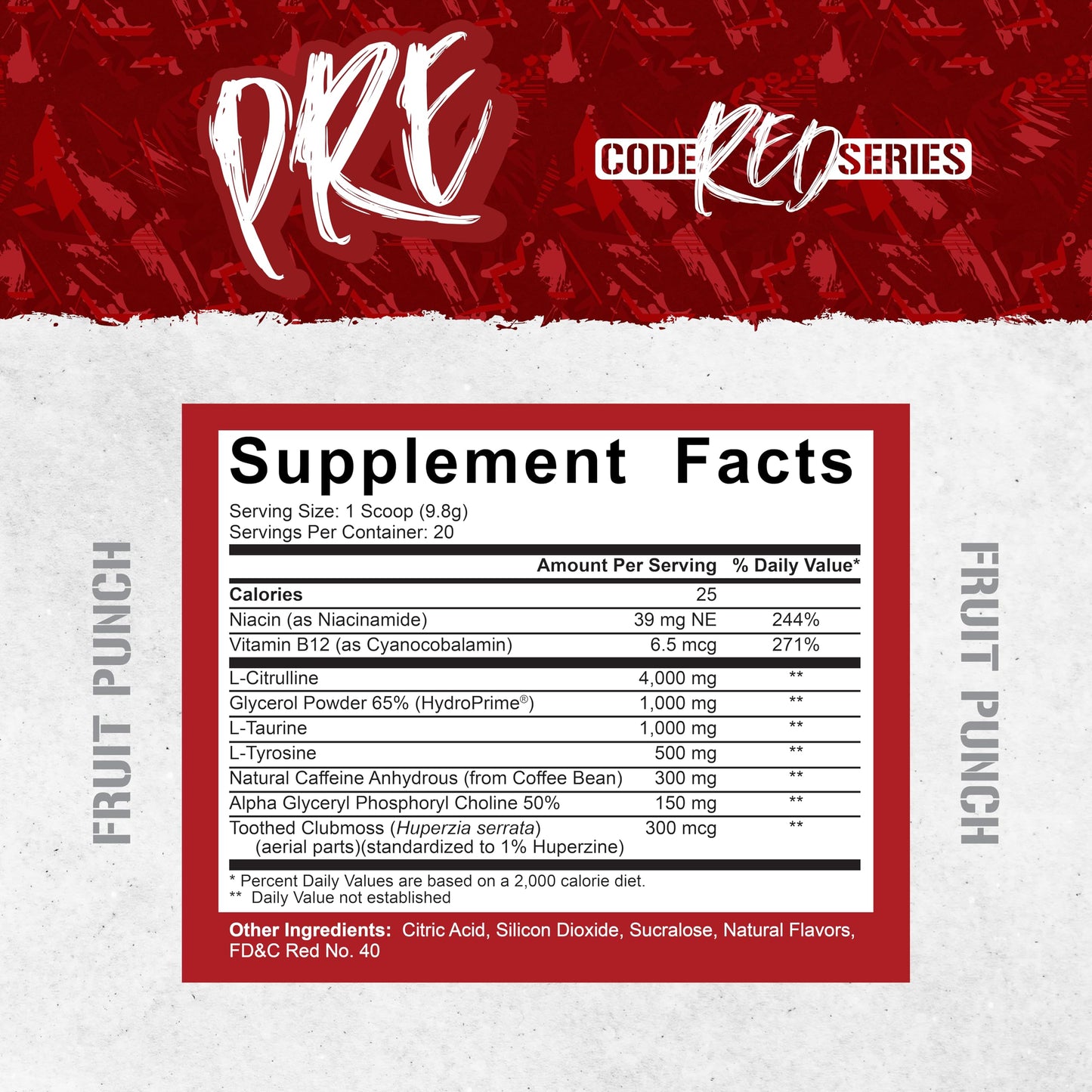 5% Nutrition Code Red Series Pre Workout Powder 6.66 Ounce