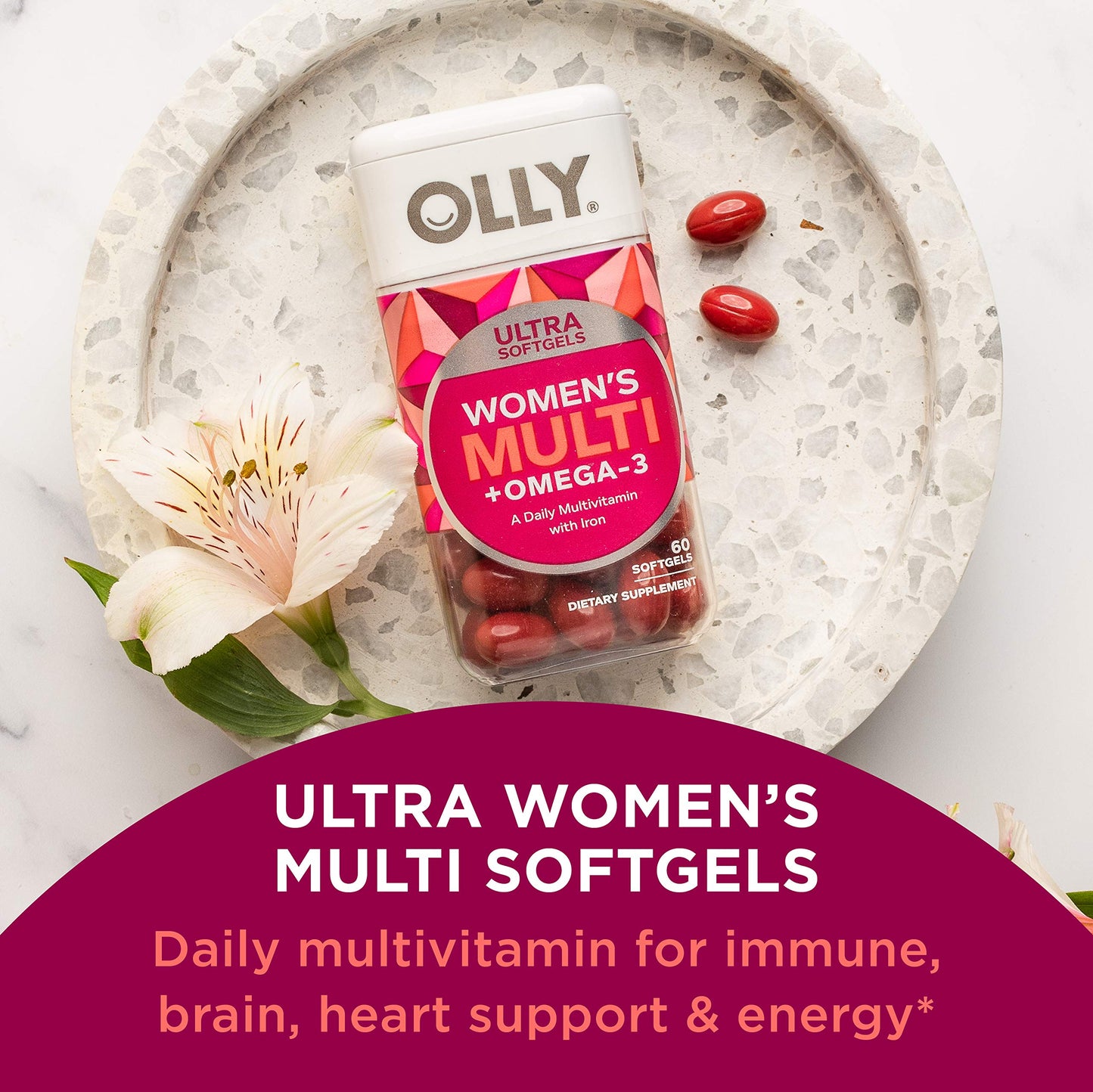 OLLY Ultra Strength Brain Softgels, 60-Count
