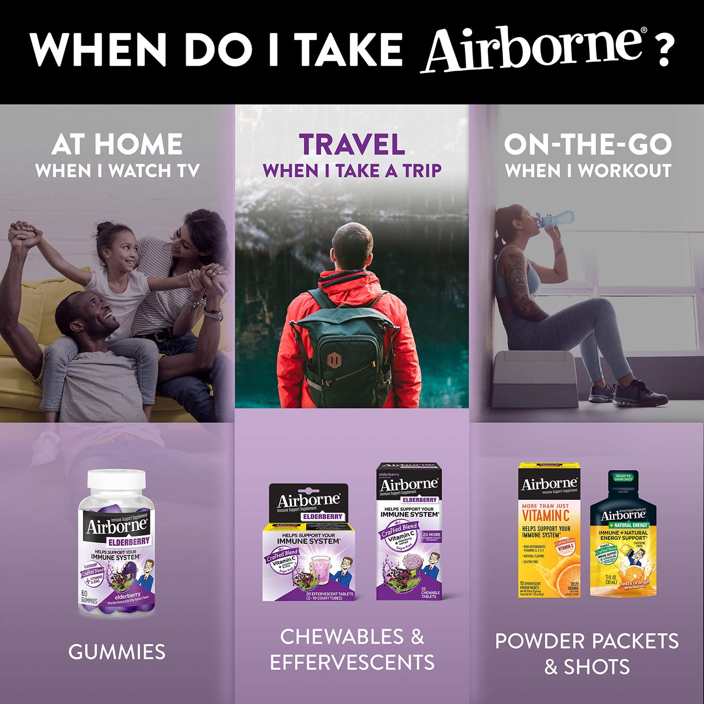 Airborne Elderberry + Zinc & Vitamin C Gummies for Adults, 60 Gummies