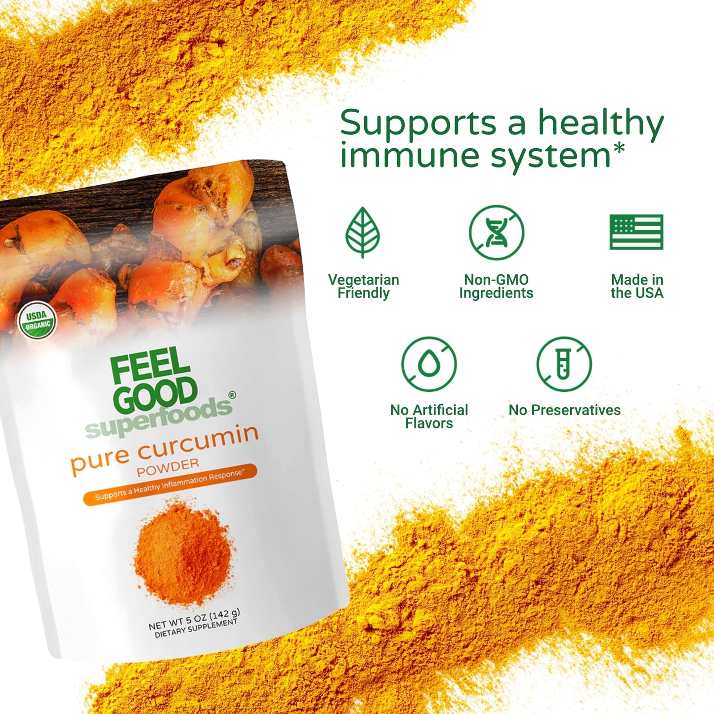 FEEL GOOD Pure Curcumin Powder, 5 oz