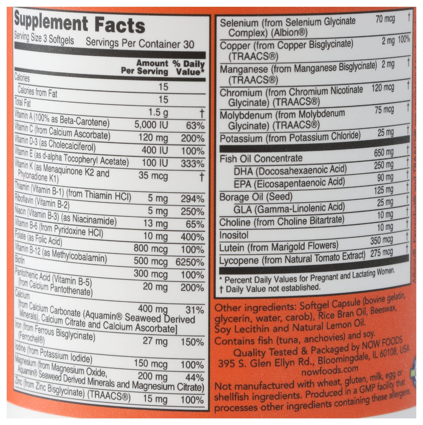 NOW Foods Prenatal Gels Plus DHA Capsules 90