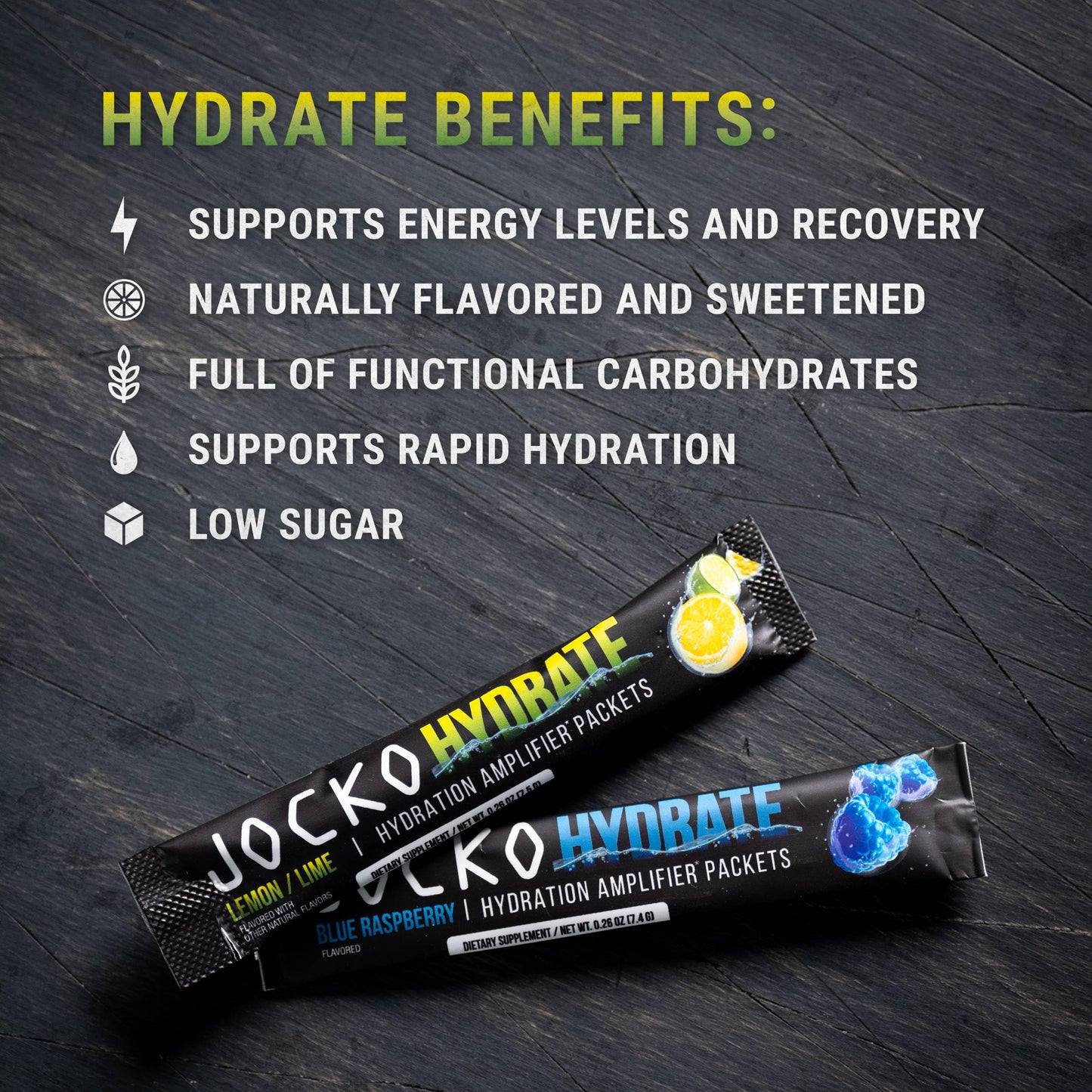 Jocko Fuel Hydrate Electrolytes Powder Packets, Lemon Lime, 16 Packets