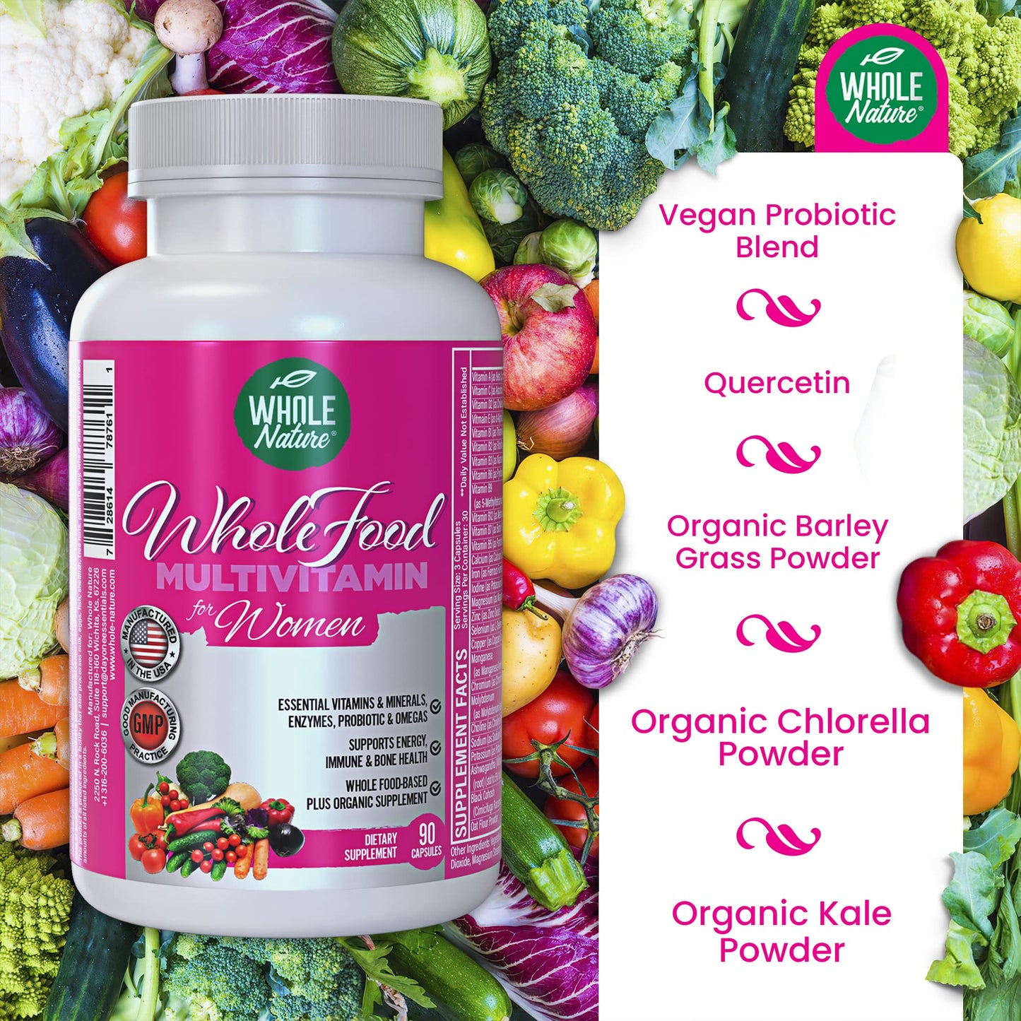 Whole Nature Whole Food Multivitamin for Women Capsules 90 Count