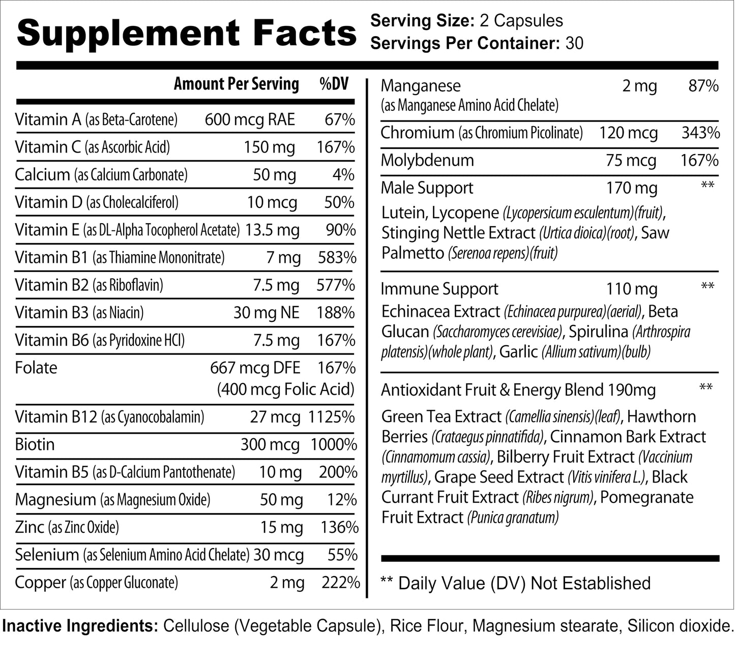 Bradeson Naturals Men's Multivitamin Capsules, 60 Count