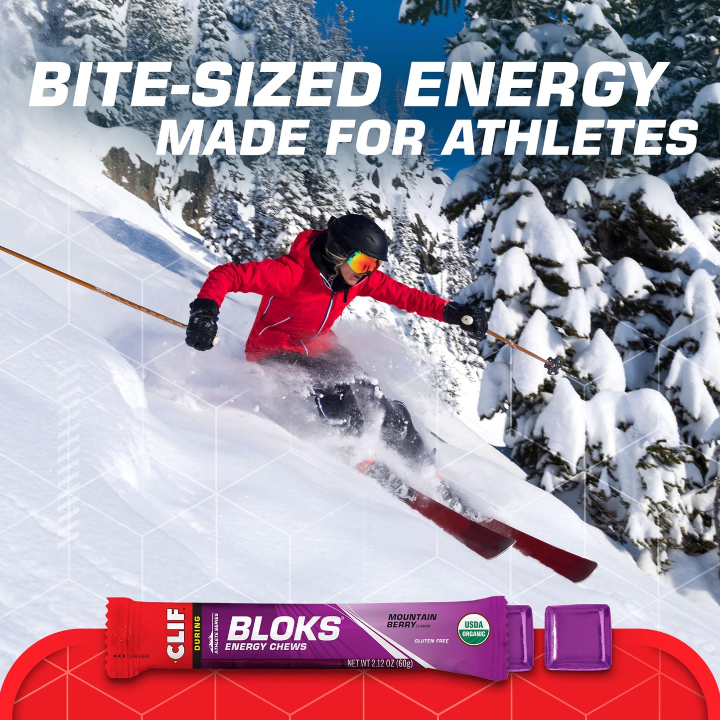 Clif Bloks Energy Chews Bundle, Orange Flavor with Caffeine and Mountain Berry Flavor, 36 Count