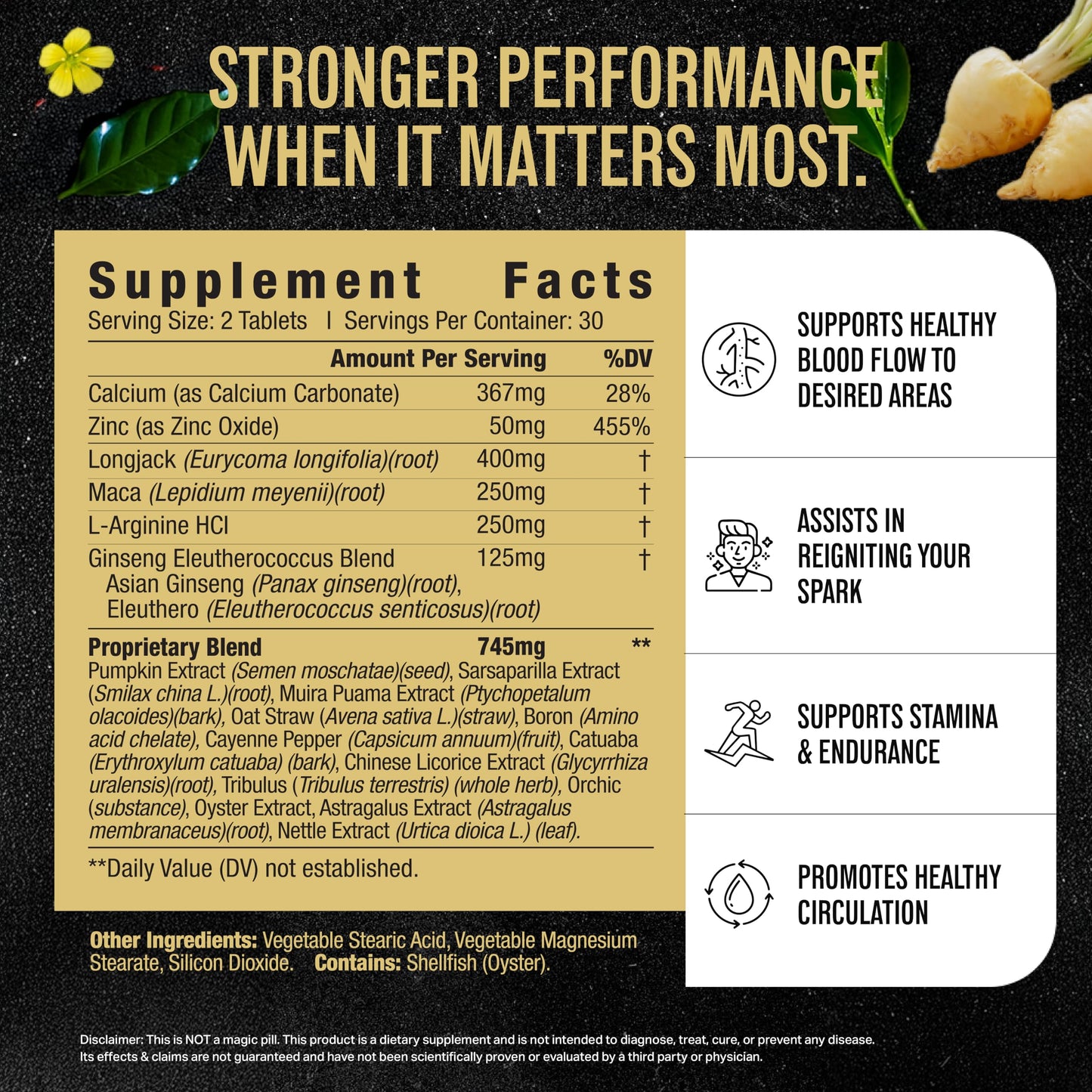 EPN Supplements ERECTIFY MAX Pills for Men - Erection Support Supplement | New Highly Dosed Male Enhancement to Assist Blood Flow, Thickness & Boost Libido | Horny Goat Weed + 18 Ingredients 60 Tablets