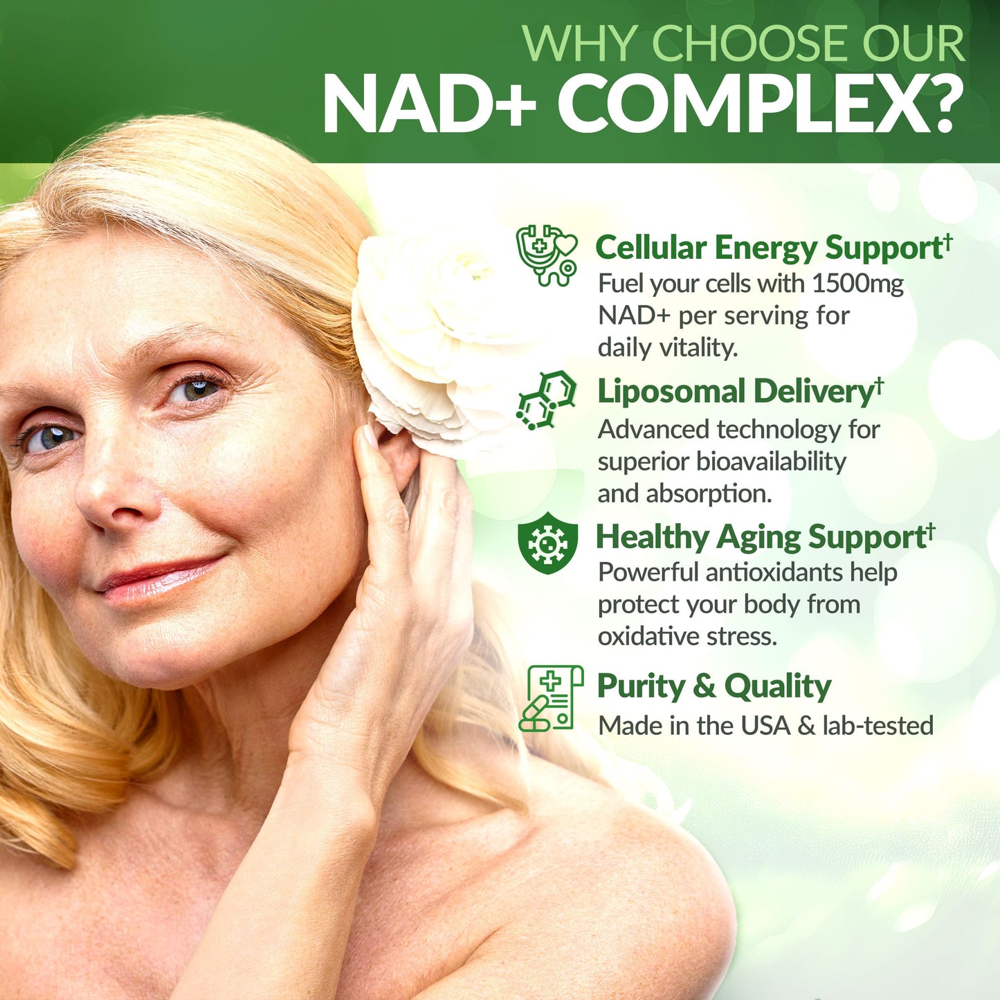 TerraForm Nutrition Liposomal NAD+ Resveratrol Capsule 120 Count
