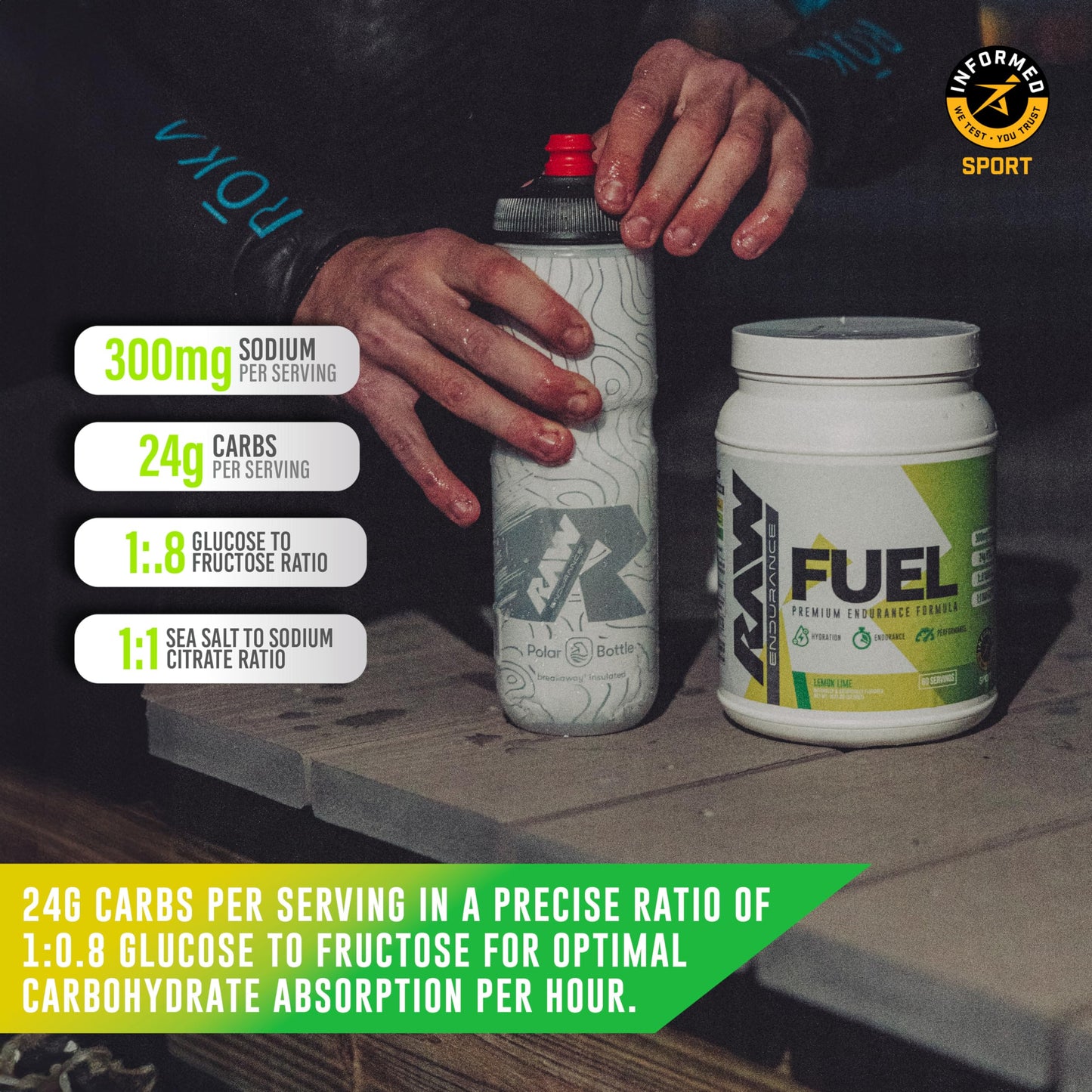 RAW Fuel Premium Endurance Supplement Powder Lemon Lime, 57.28 oz