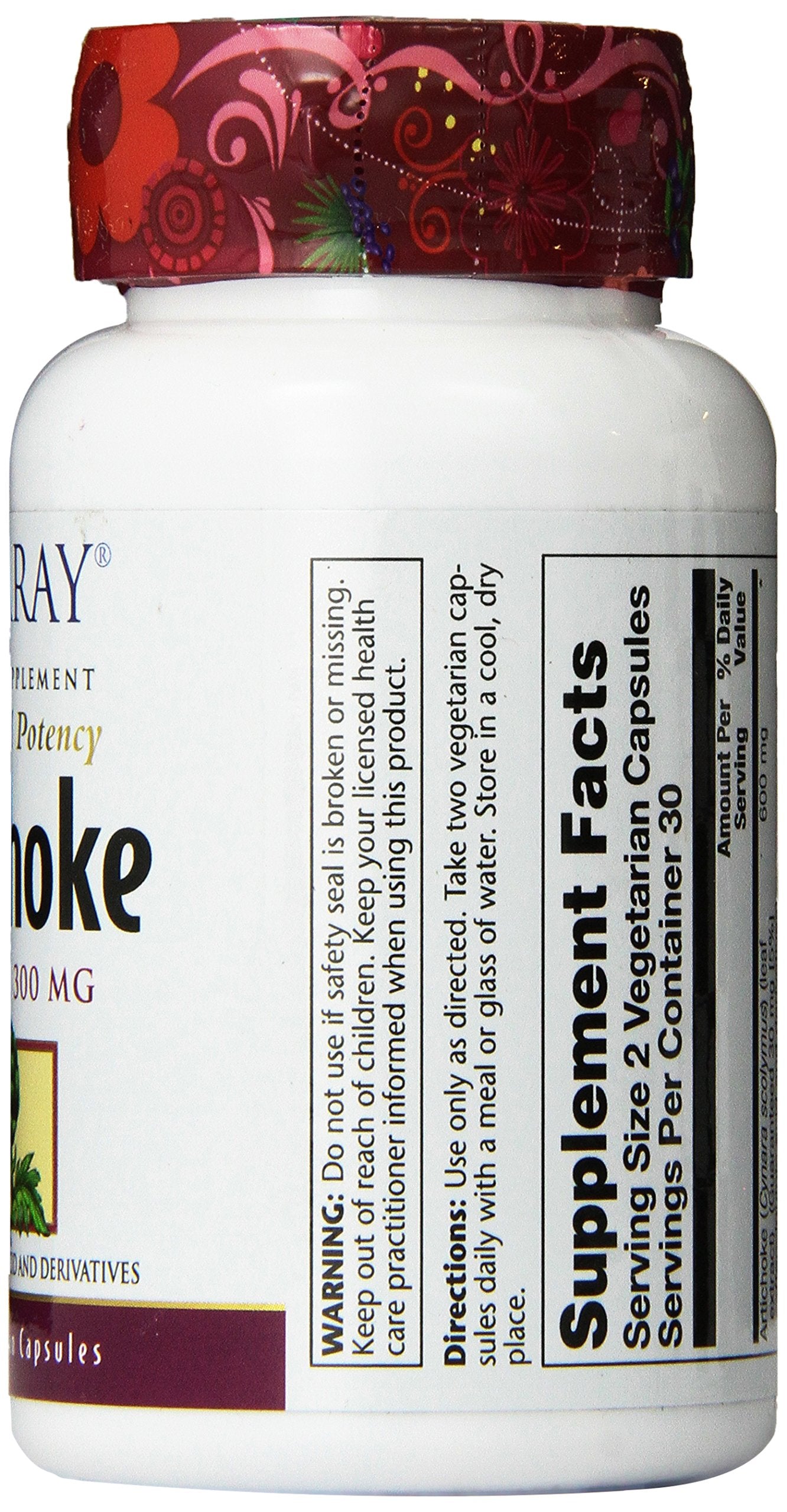 SOLARAY Artichoke Leaf Extract 600 mg Capsules, 60 Count