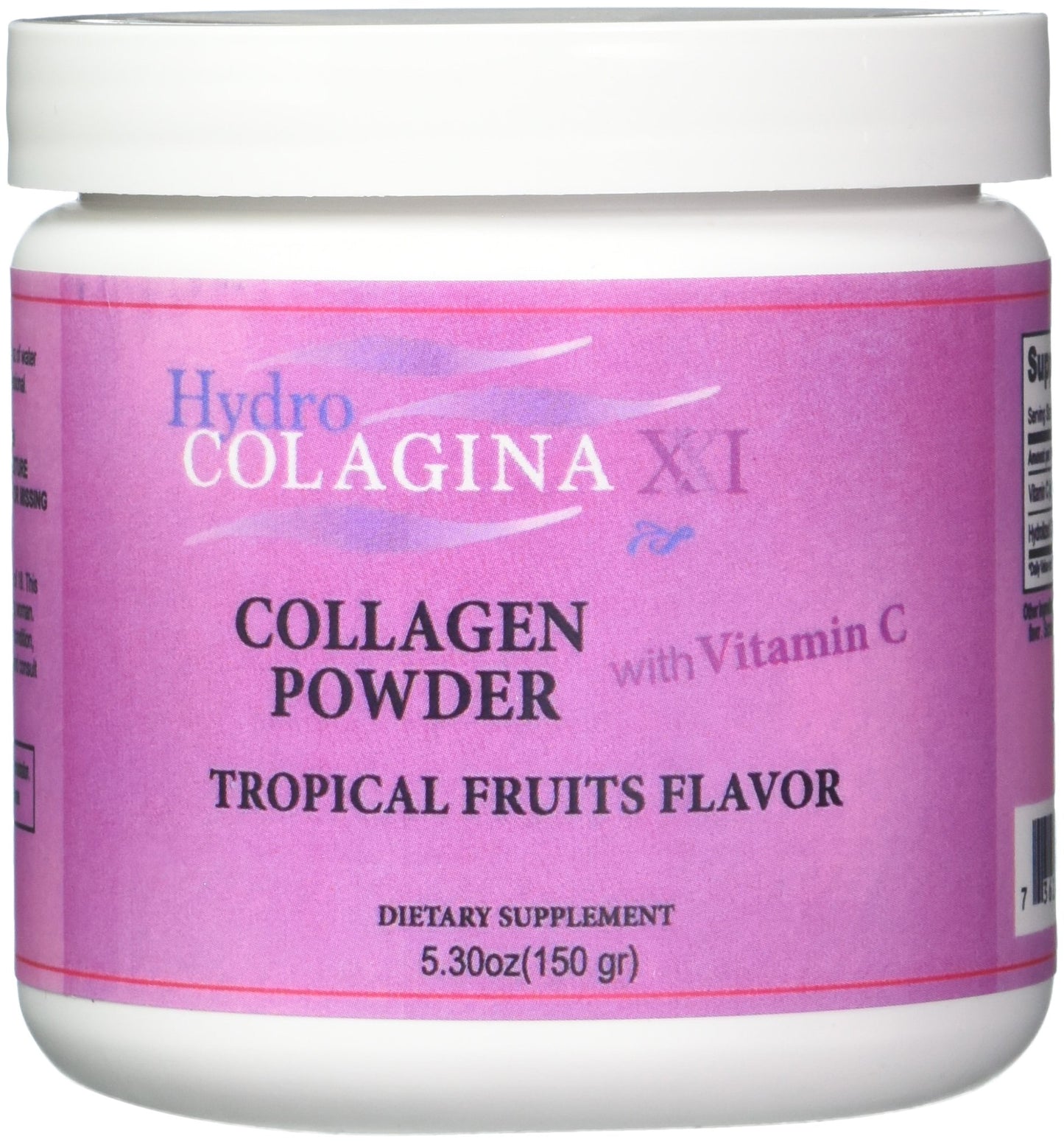 Hydro Colagina XXI Hydrolized Collagen Powder with Vitamin C, 5.3 Ounce