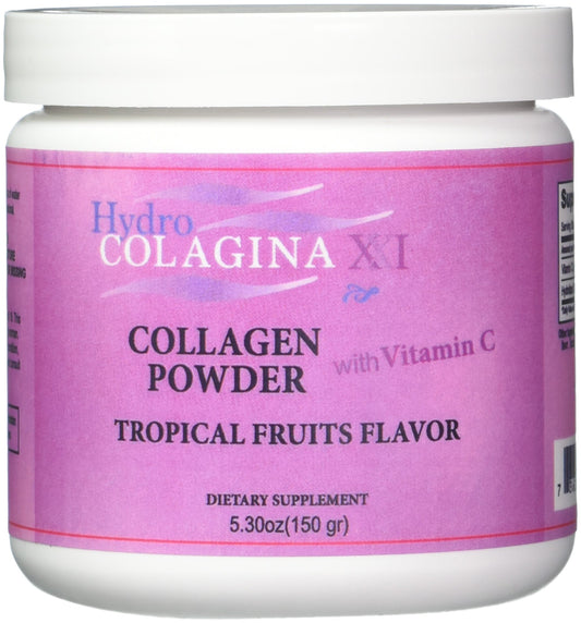 Hydro Colagina XXI Hydrolized Collagen Powder with Vitamin C, 5.3 Ounce