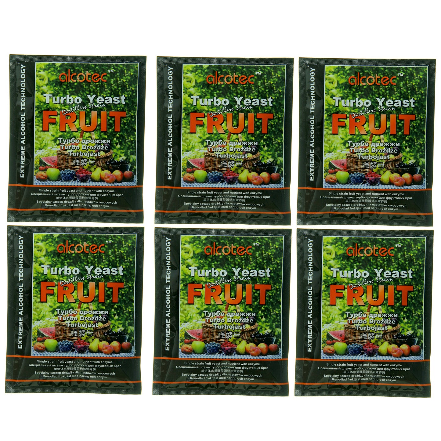 Alcotec Fruit Turbo Yeast Powder, 6 Pack