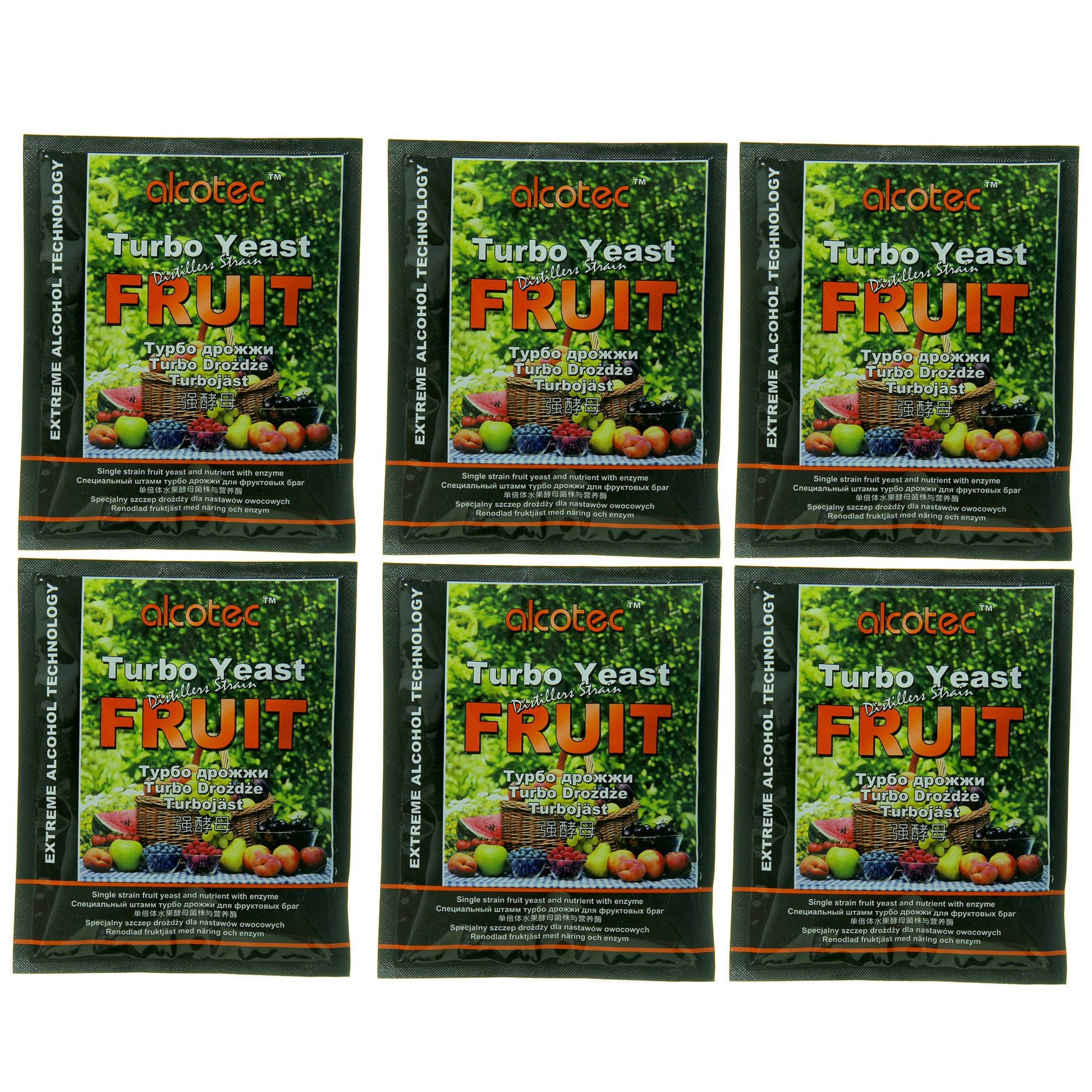 Alcotec Fruit Turbo Yeast Powder, 6 Pack
