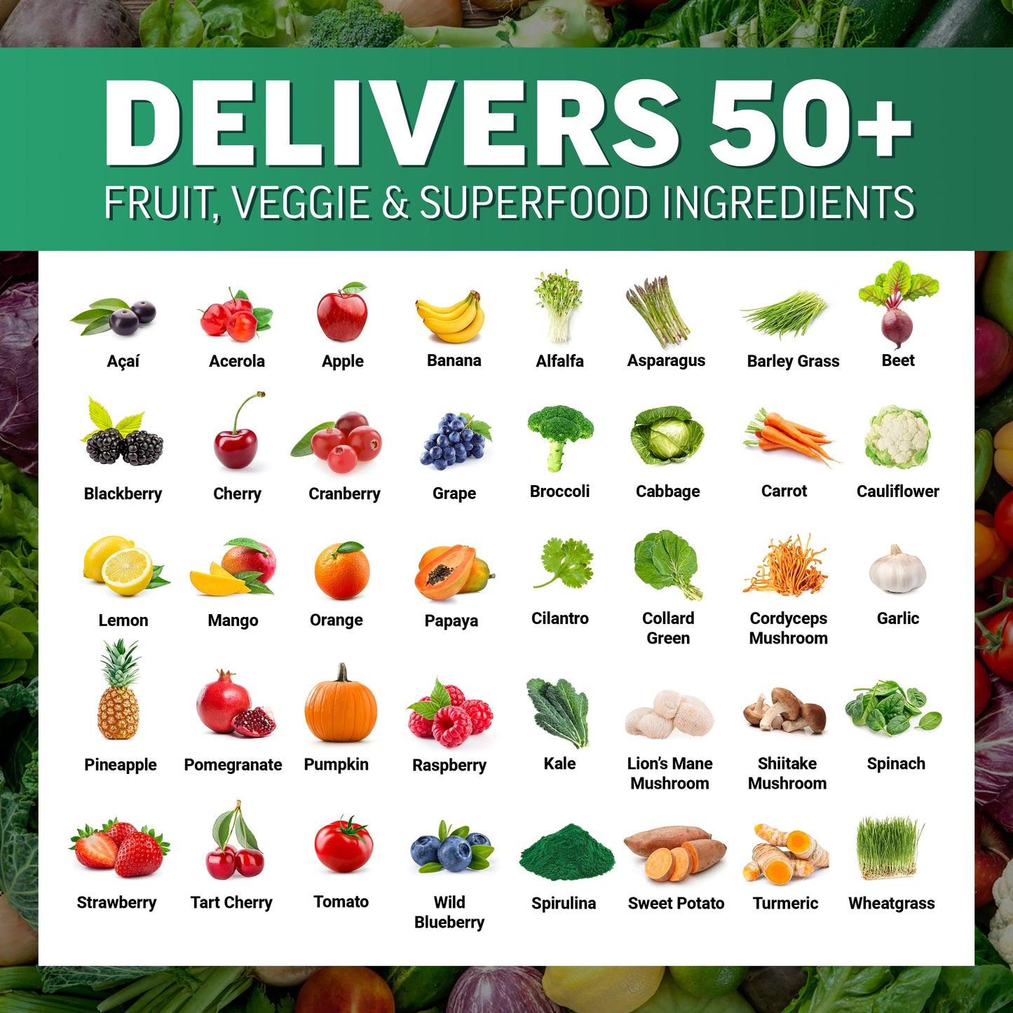 Force Factor Fruits & Veggies Supplement for Adults Chewable 60 Count