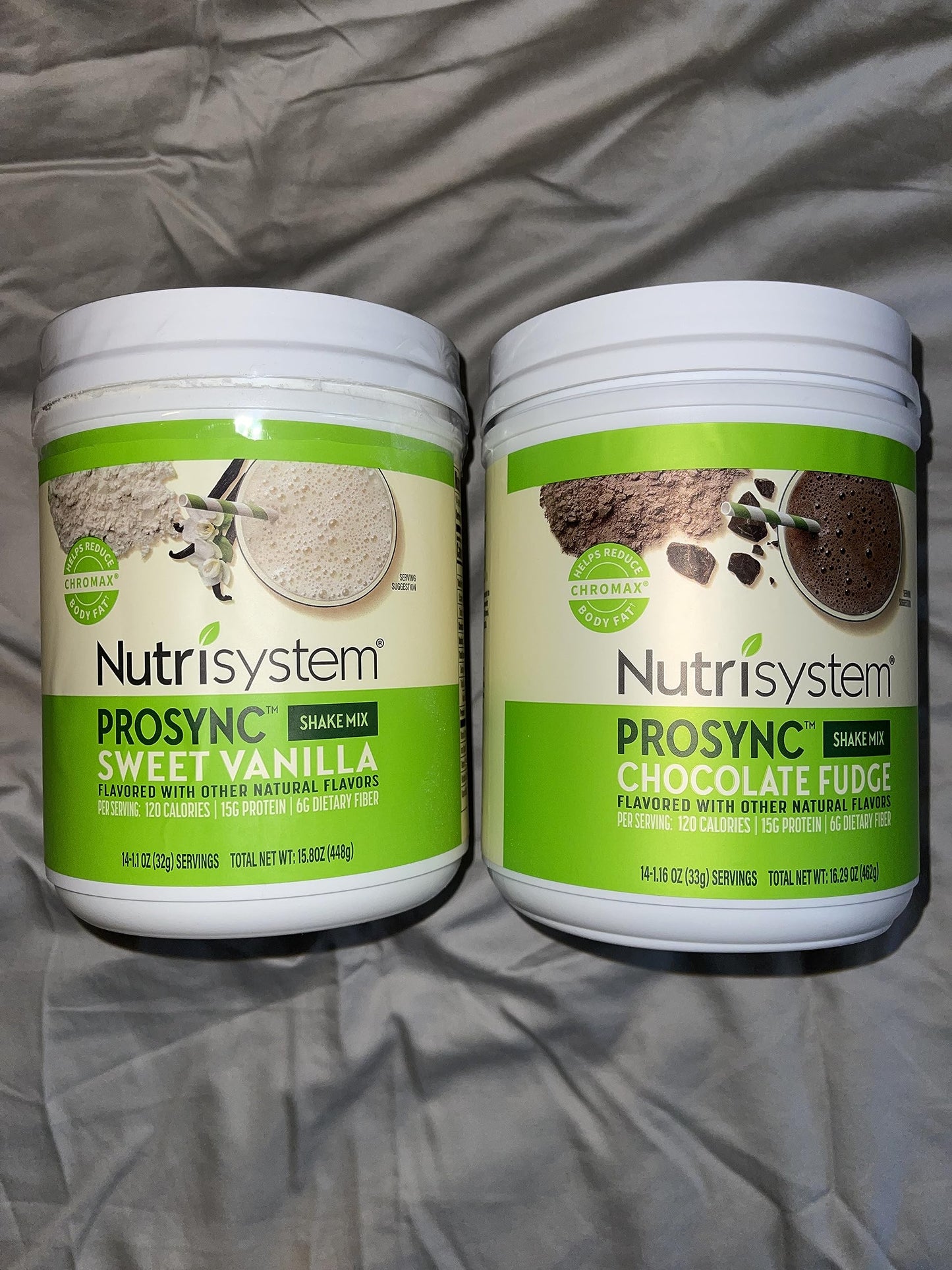 Nutrisystem Nutricrush Probiotic Shake Mix Powder Chocolate Fudge & Sweet Vanilla, 32.6 oz total (Pack of 2)
