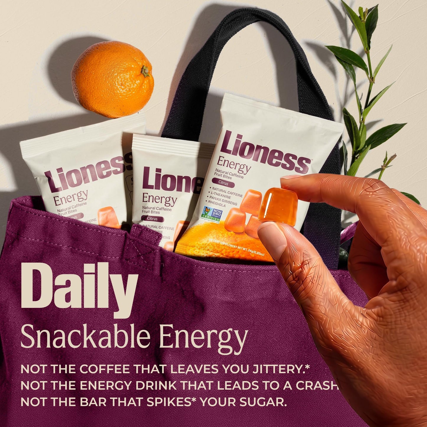 Daily Lioness Lioness Citrus Caffeine Energy Chews, 8 ct