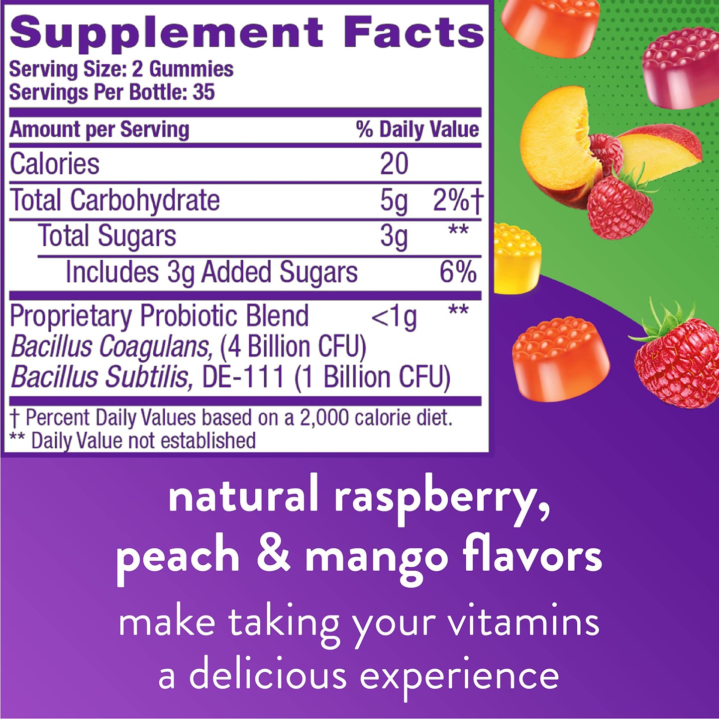 Vitafusion Probiotic Gummy Supplements & Omega-3 Gummy Vitamins, 70 Gummies