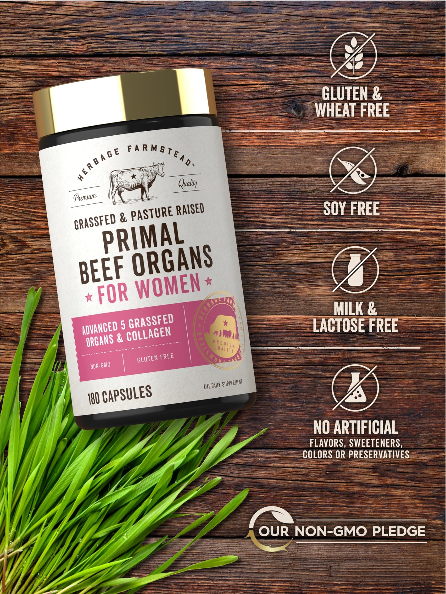 Carlyle Beef Organ Supplement for Women 180 Capsules
