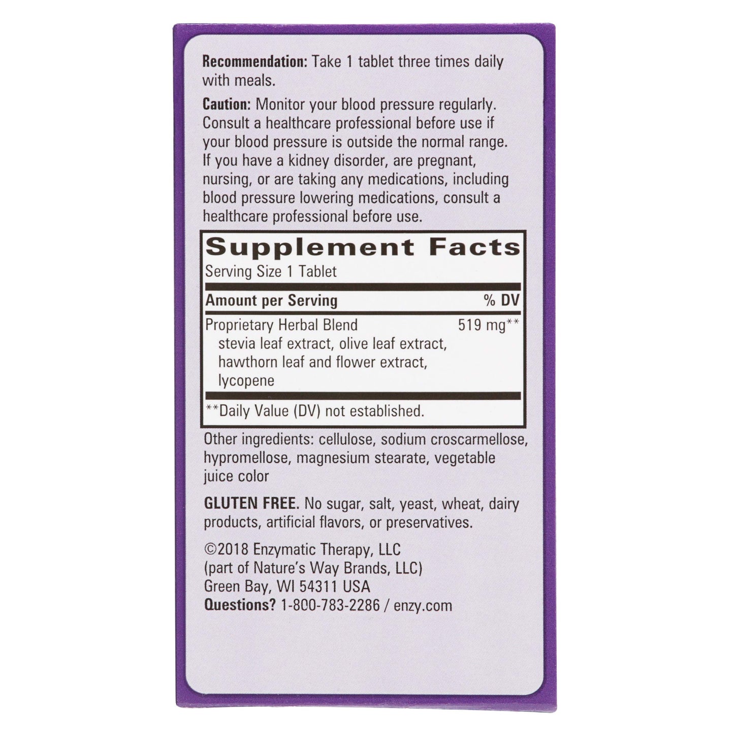 Enzymatic Therapy BP Manager Tablet, 90 Tablets