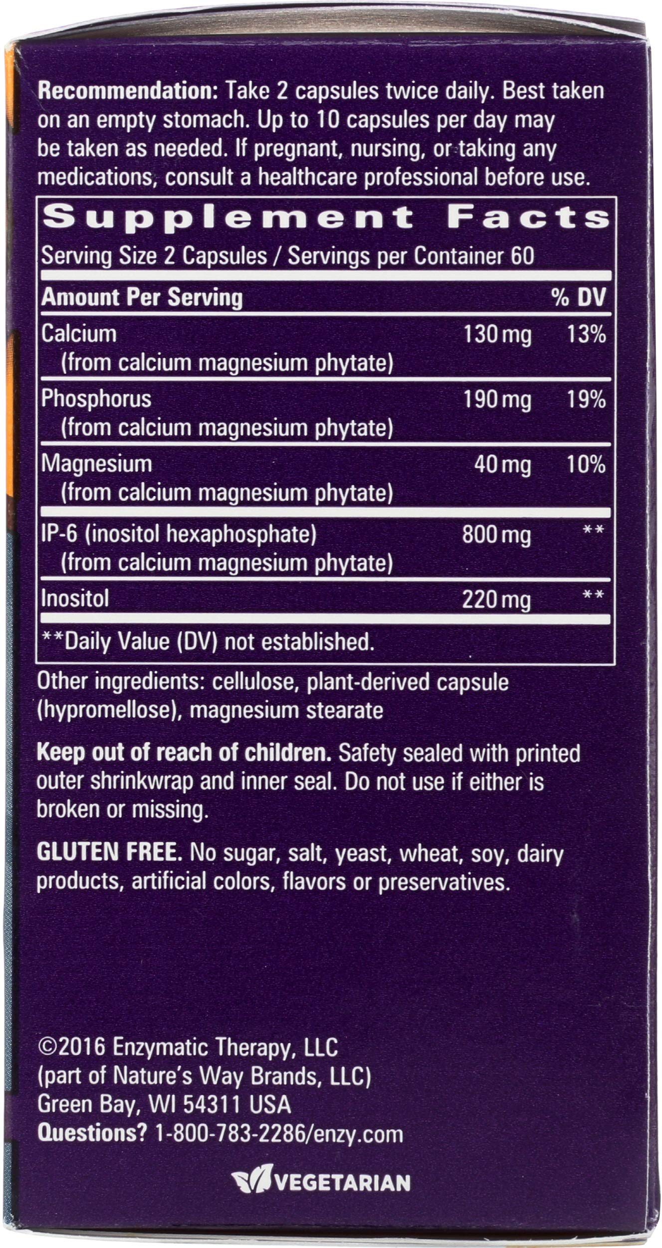 Enzymatic Therapy Cell Forte IP6 and Inositol Capsules, 120 Capsules