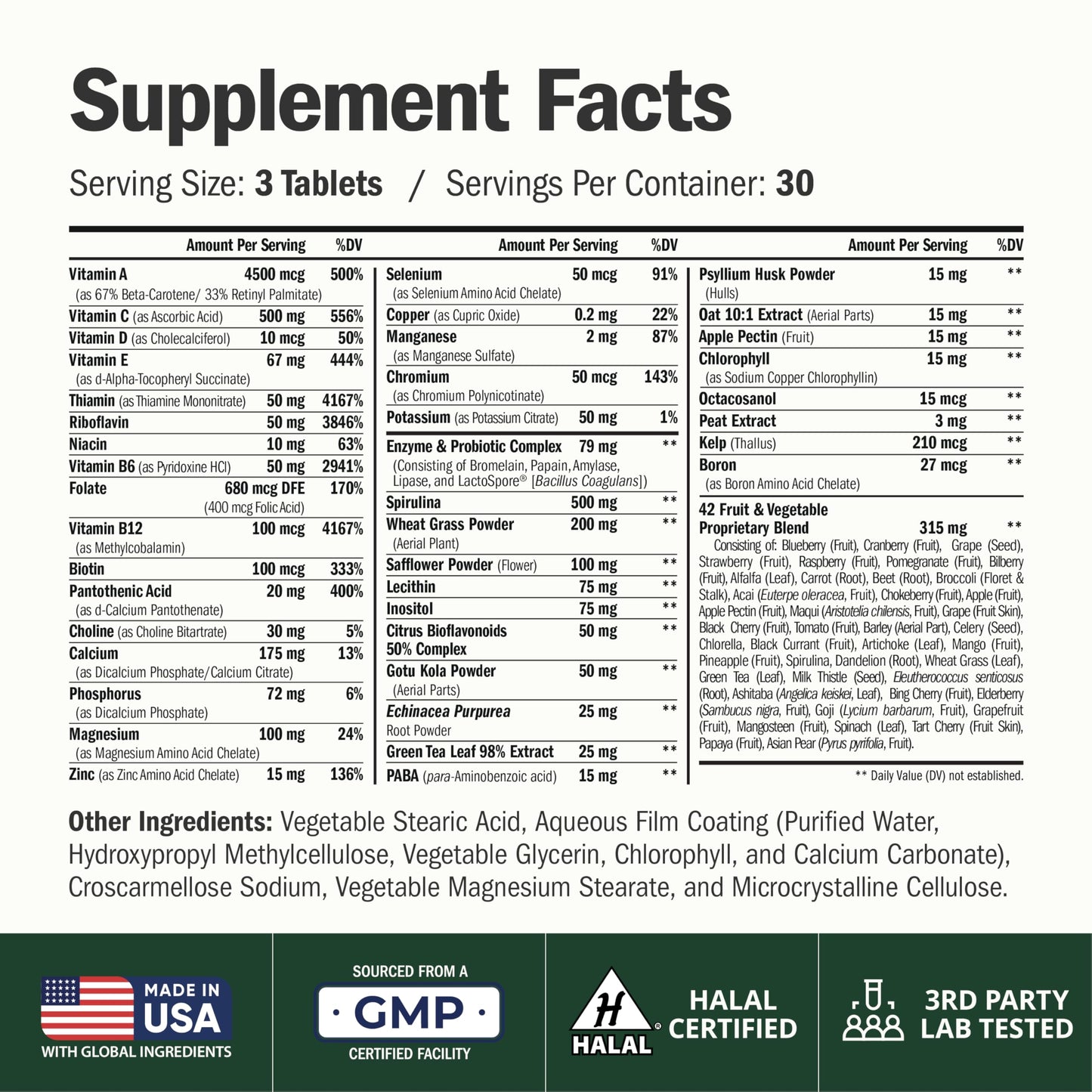 Vimerson Health Vegan Multivitamin for Women and Men, 90 Tablets